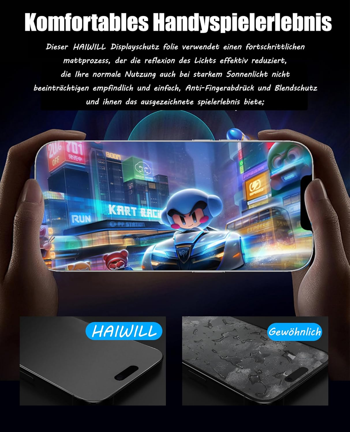 HAIWILL Pack of 3 Matte Screen Protectors for Iphone 17/17 Pro, Anti-Fingerprint, Anti-Reflective, Anti-Scratch Screen Protector, 9H Tempered Glass for Apple 17 Pro/17.6.3 Inches image number 5