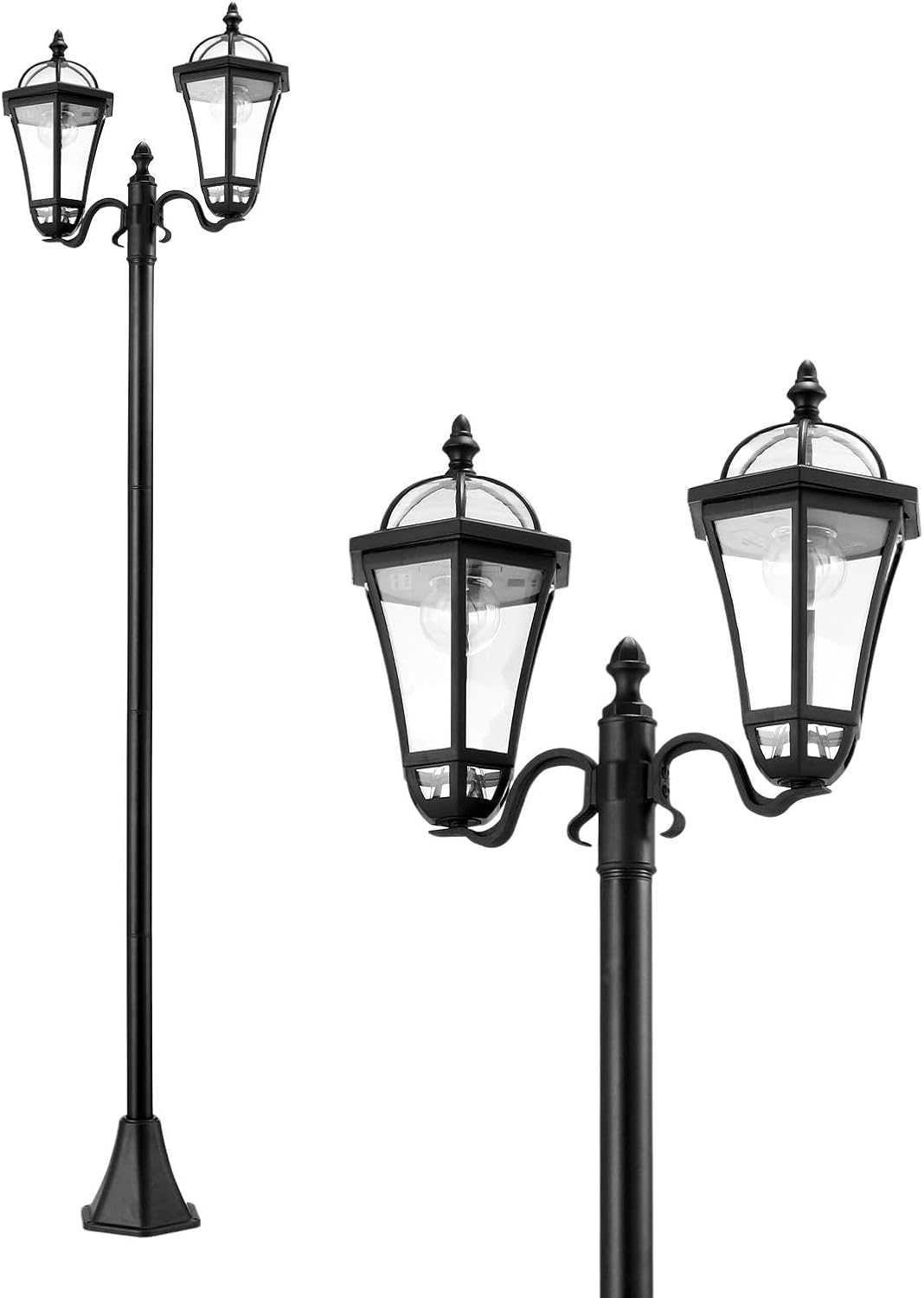 186Cm Solar Post Light Outdoor Street Pathway Garden Security Pole Lamp Driveway Patio Yard Energy Powered Pillar (46X19X186Cm) image number 3