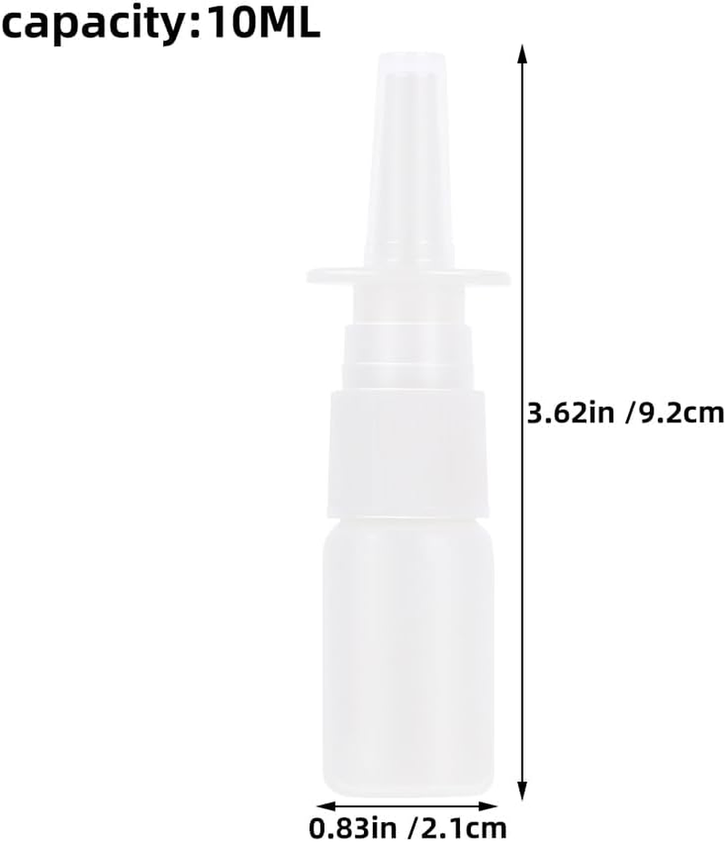 Happyyami 50Pcs Refillable Nasal Spray Bottles - 10Ml Fine Mist Spray Bottles Portable Plastic Sprayer Container for Travel Makeup Cosmetic image number 5