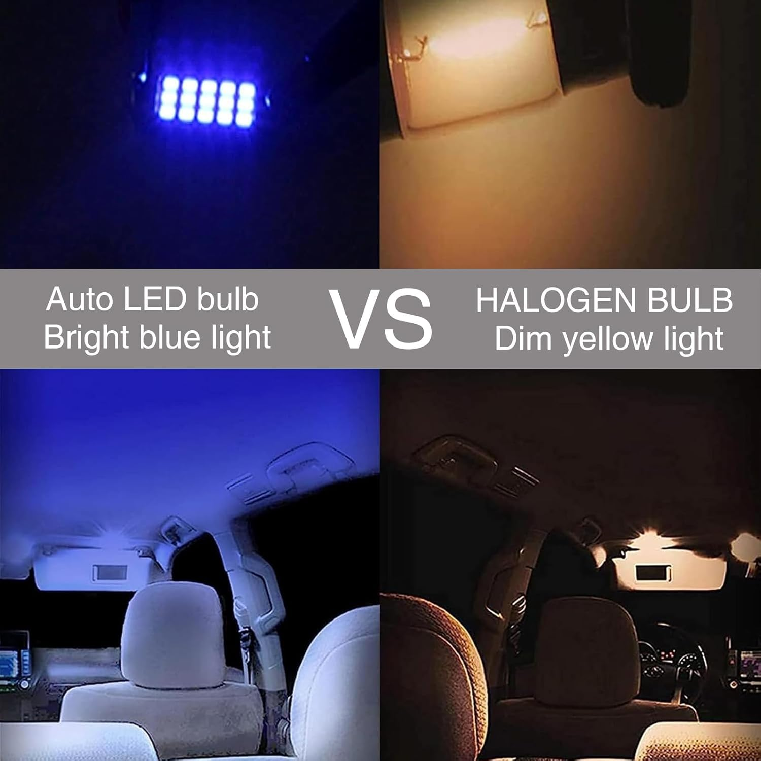 2 PCS Car LED Extremely Bright Bulbs, 1.6" 6000K 2835 Chipsets 1200LM Bulbs for LED Interior Dome Map Door Lights 211-2 212-2 569 6411 6451 41Mm 42Mm (Blue) image number 5