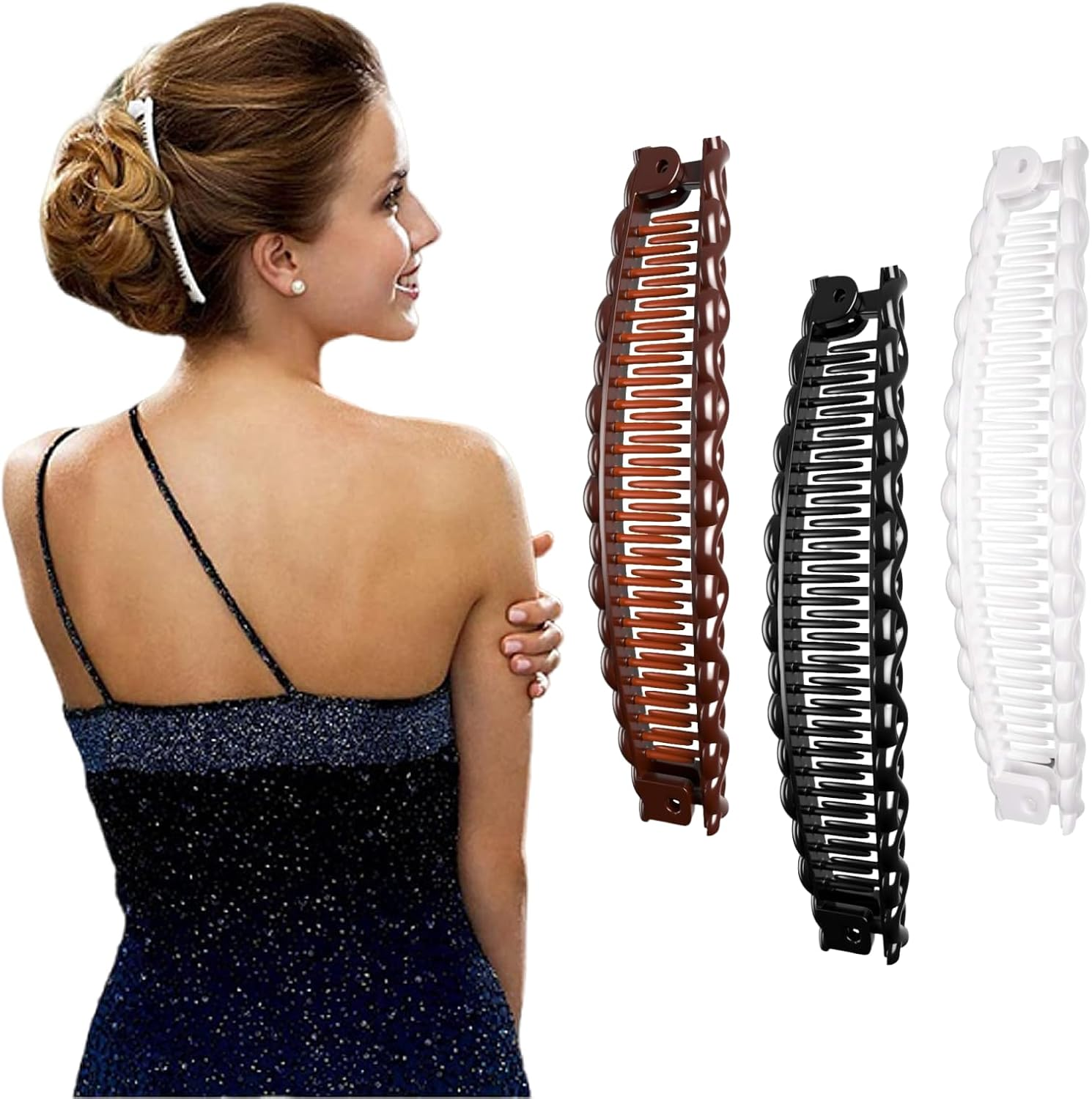 Whaleo Set of 6 Banana Clip Hair Clips Banana Clip Thick Hair Banana Hair Clip Hair Banana Hair Clips Women'S Hair Clip Flat Banana Hair Clip for Women and Girls image number 4