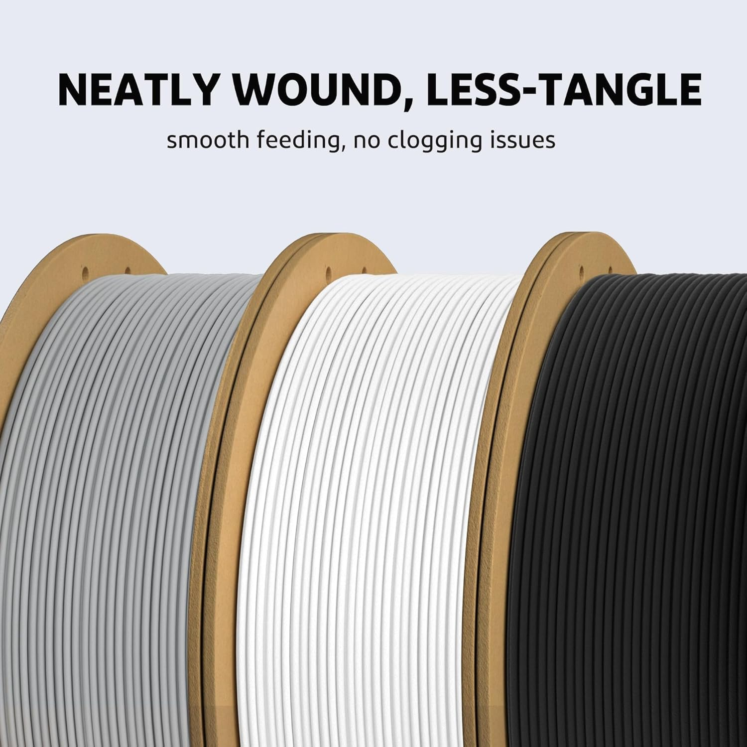 ELEGOO PLA plus Filament 1.75Mm Black 4KG, PLA+ Tougher and Stronger 3D Printer Filament Pro Dimensional Accuracy +/- 0.02Mm, 4 Pack 1Kg Spool(2.2Lbs) Fits for Most FDM 3D Printers image number 3