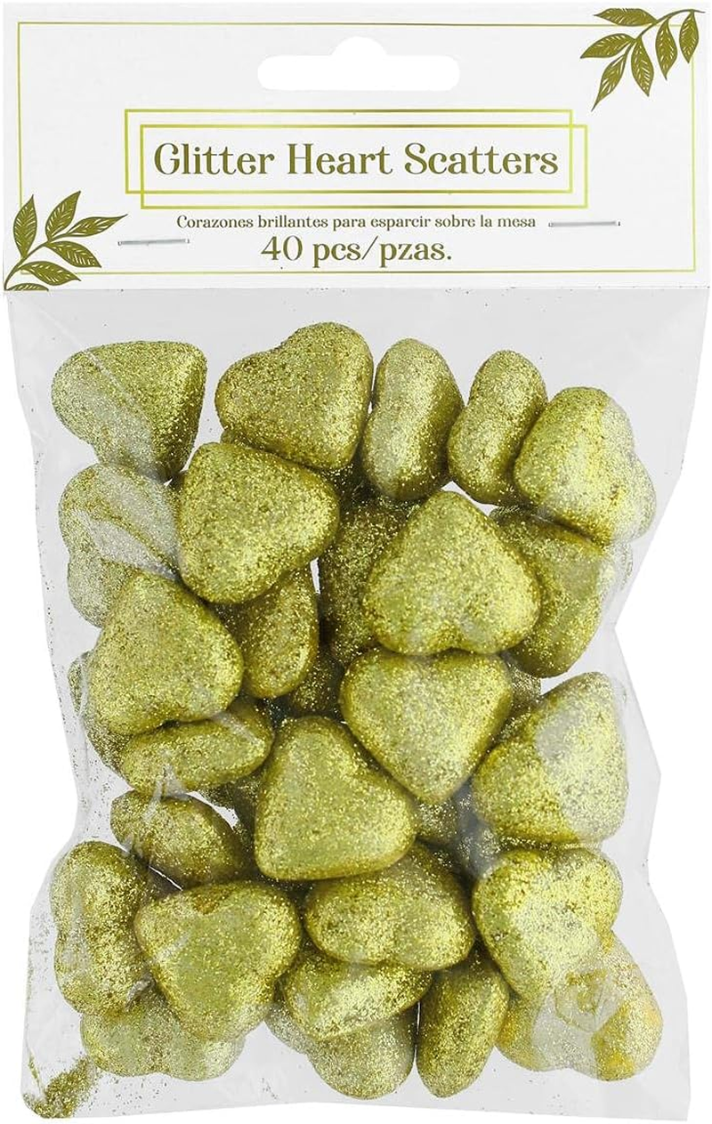 Heart Table Scatters Gold Glittered Foam Sprinkles