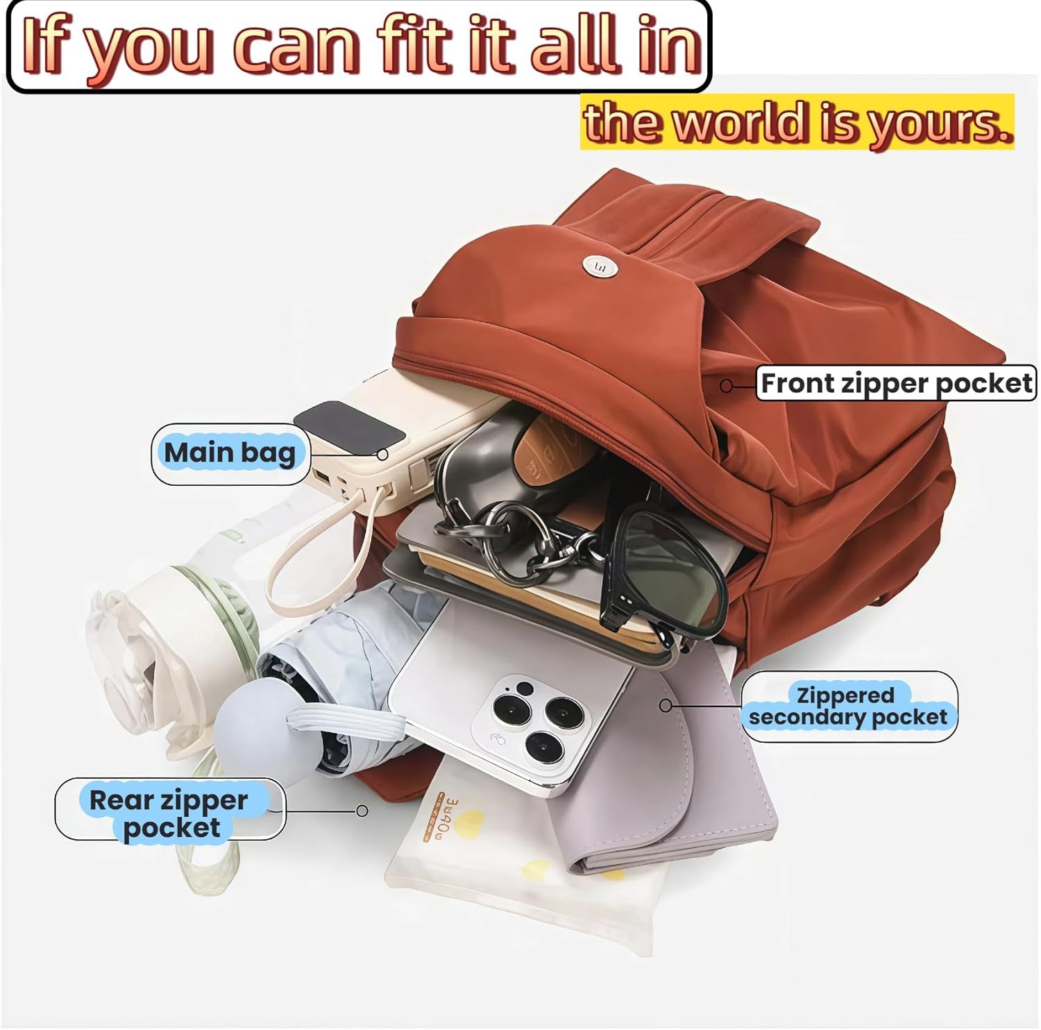 2026 Upgrade 3 in 1 Anti-Theft Travel Tote Bag - Waterproof Nylon Convertible Backpack Crossbody Bag for Women - Blue image number 4