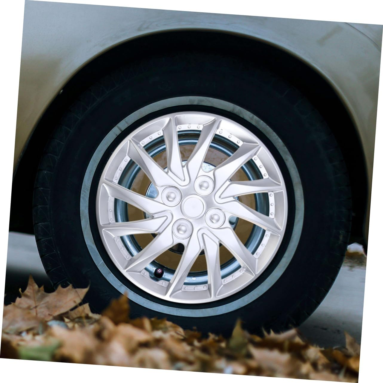 LOORGVEL 14 Inch Decorative Hubcaps Wheel Hub Caps for Car Automotive Grade Sturdy Cover Set Protection Rim Aesthetic Enhancement Easy Installation image number 1