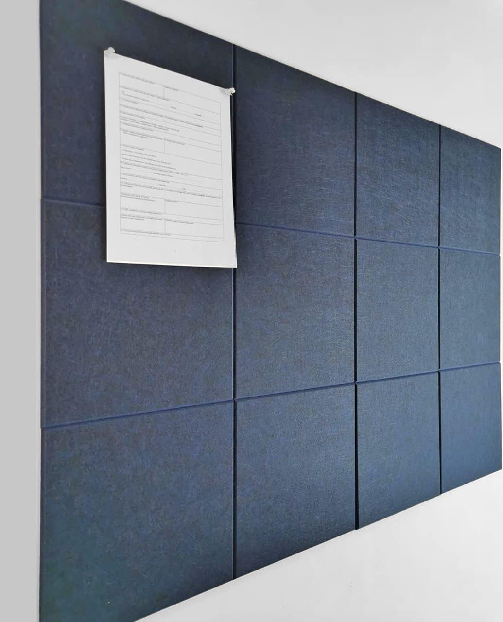 DECORITA Blue Felt Bulletin Board 47"X35" | Large Cork Bulletin Board Alternative for Office, Home & Classroom | Felt Wall Tiles (12-Pack) | Blue Classroom Decor Office Supplies | Dark Blue image number 4