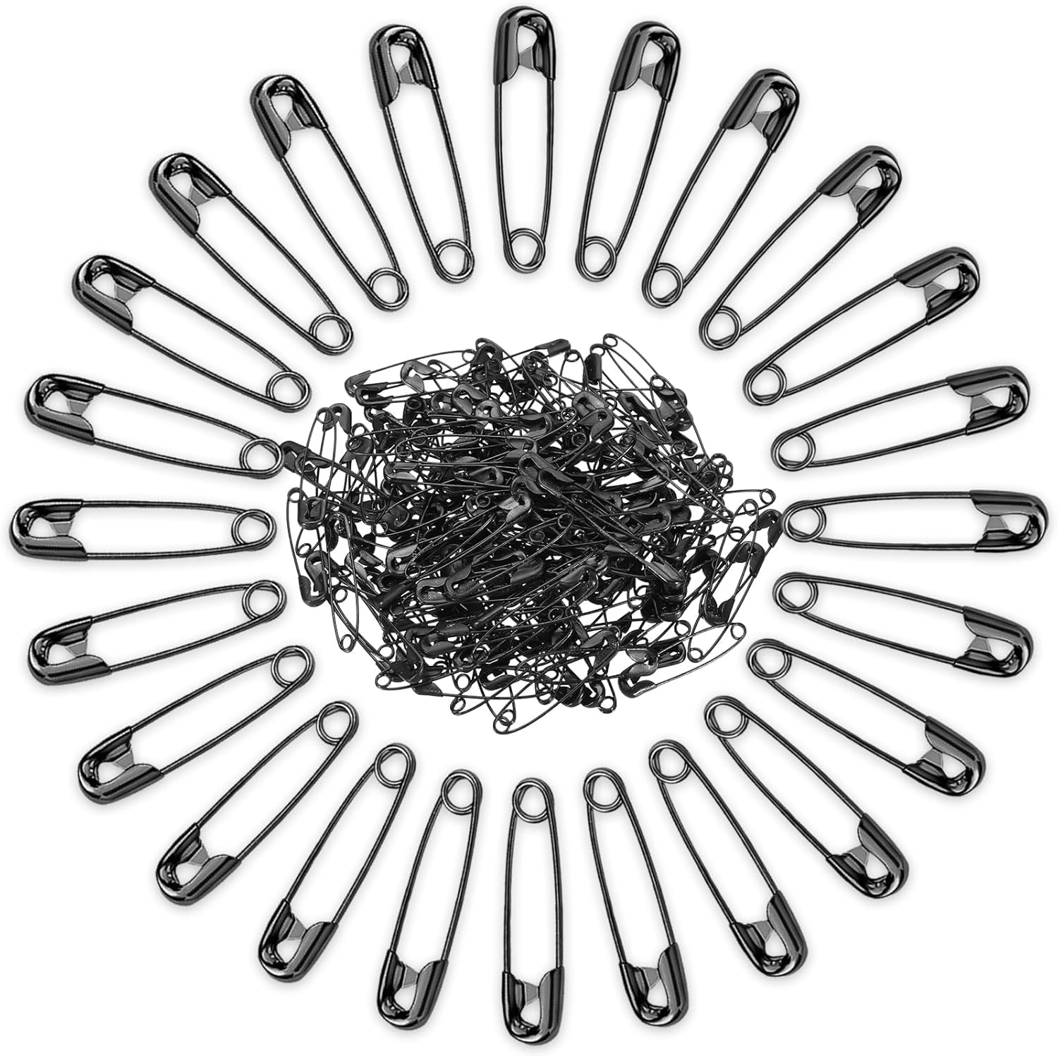 Safety Pins, 500 Pcs Safety Pins for Clothing, Metal Safety Pins for Clothing, Sewing, Crafts, Jewelry Making (Black, 18Mm) image number 3