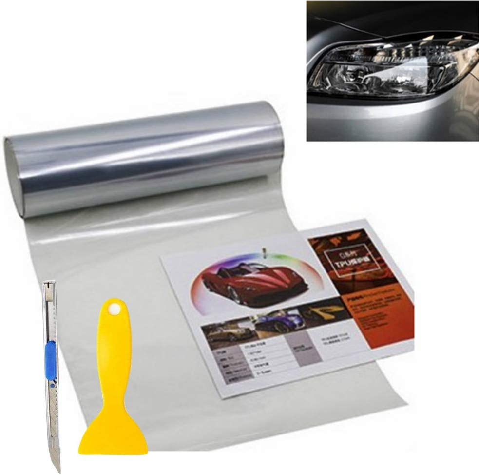 KOMAS 12" X 48" Tint Vinyl Film Sticker Sheet Roll for Car Tail Lights (Matt Black)
