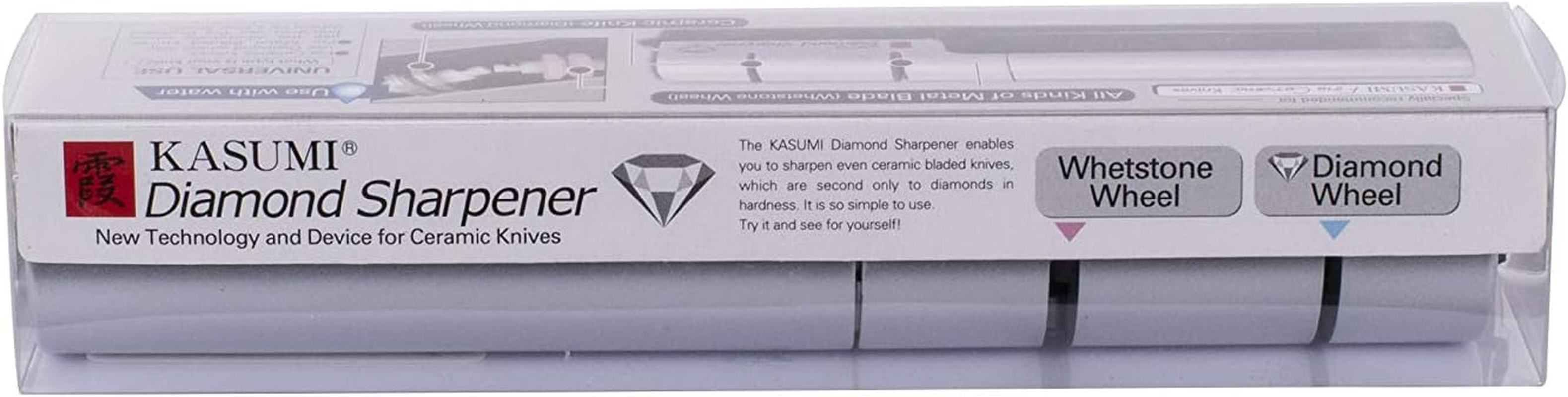 Kasumi 33001 Sharpening Pull through Sharpener, Silver, 7 Inch