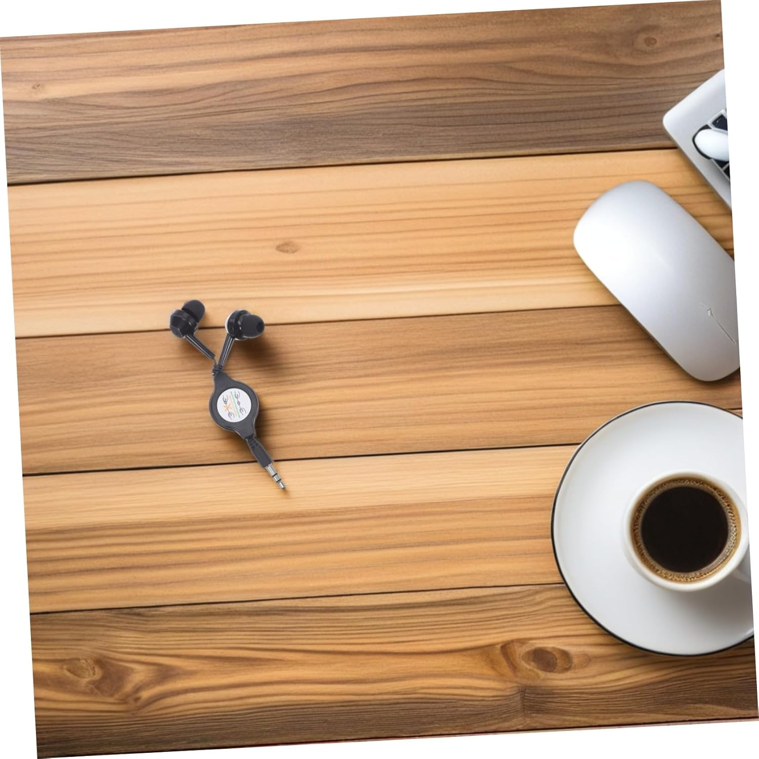 BRIGHTFUFU 2Pcs Retractable In-Ear Wired Headphones with Hifi Sound Black Earbuds with Cable Management Noise-Reducing for Daily Use Travel Sports and Study image number 6