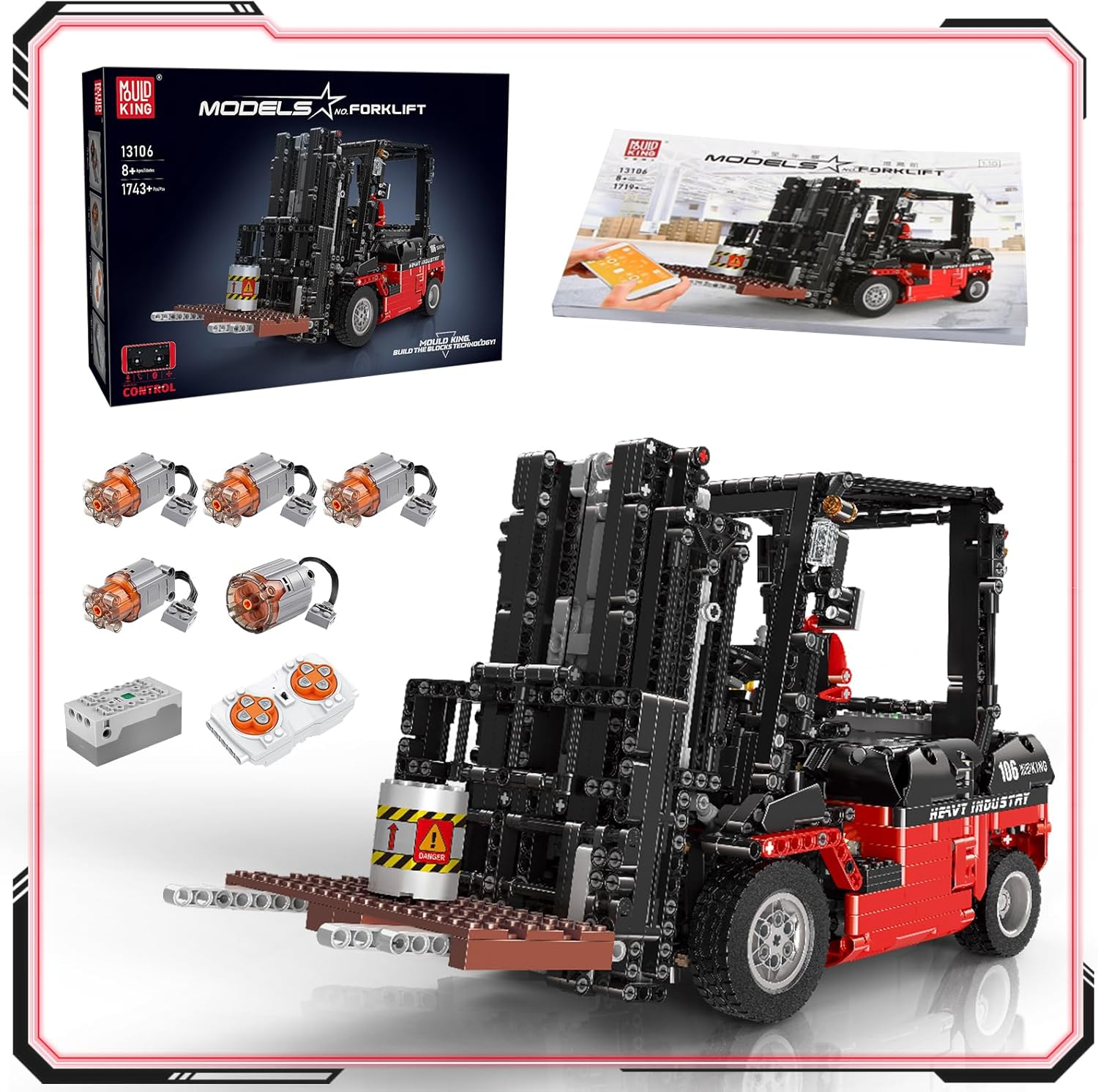 Mould King 13106 Technology Forklift Truck Car APP RC, Building Block Construction Model Kit, Adults Kids Toys MOC STEM image number 2