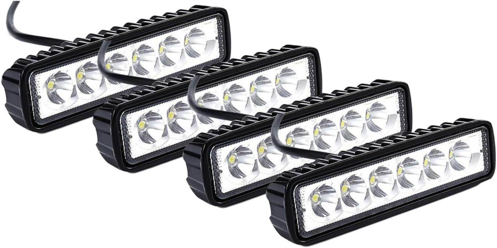 LED Light Bar, 4PCS Super Bright Led Waterproof Spotlights, LED Work Light Pods Single Row off Road, Boat Spot Marine Deck Light, Fog Light for SUV ATV Car Truck Golf Cart 9V 32V IP67 image number 6