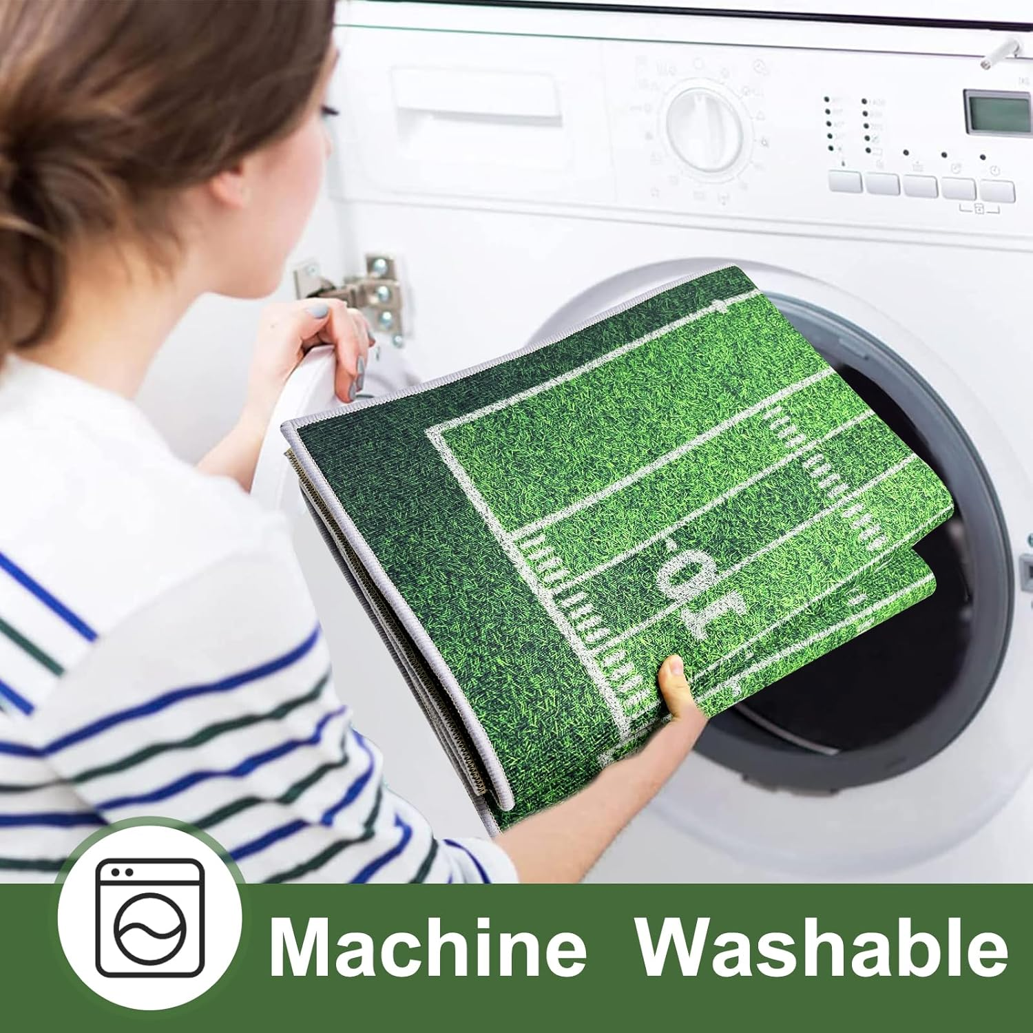 Area Rugs Football Rug, Have Fun Sport Play Mat, Non-Slip Playing Activity Centerpiece Floor Rug Carpets Decor for Home