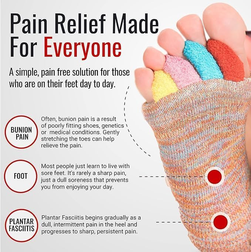 Foot Alignment Socks with Toe Separators by My Happy Feet | for Men or Women | White image number 6