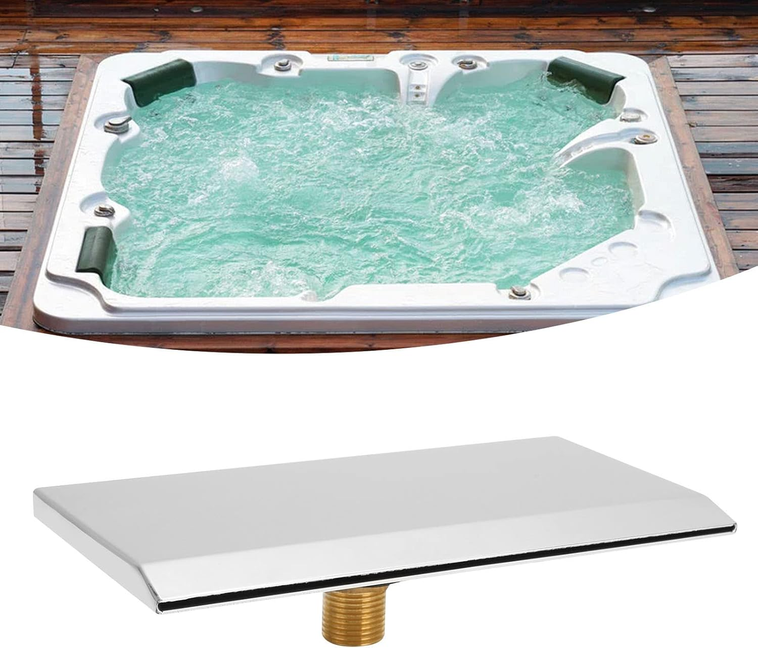 Pergar Pool Waterfall Fountain, Wall Mounted Waterfall Outlet Nozzle, G1/2 External Thread, Silver image number 5