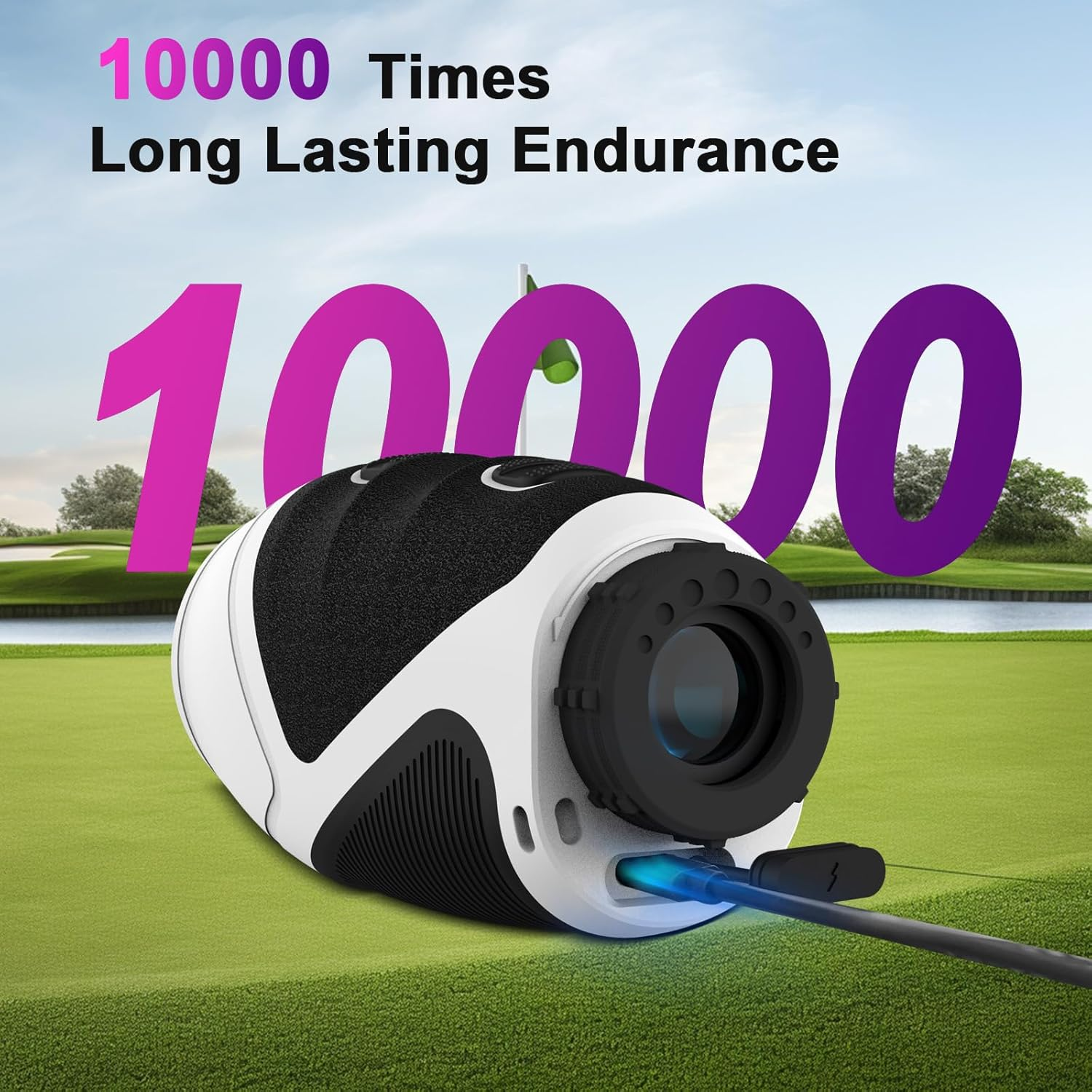 1200 Yards Mini Range Finder Golf Rangefinder HDLCD 7X Magnification with Slope Laser Distance Rangefinder for Men Women Junior Rechargeable Flag Pole Locked with Vibration Angle Measurement