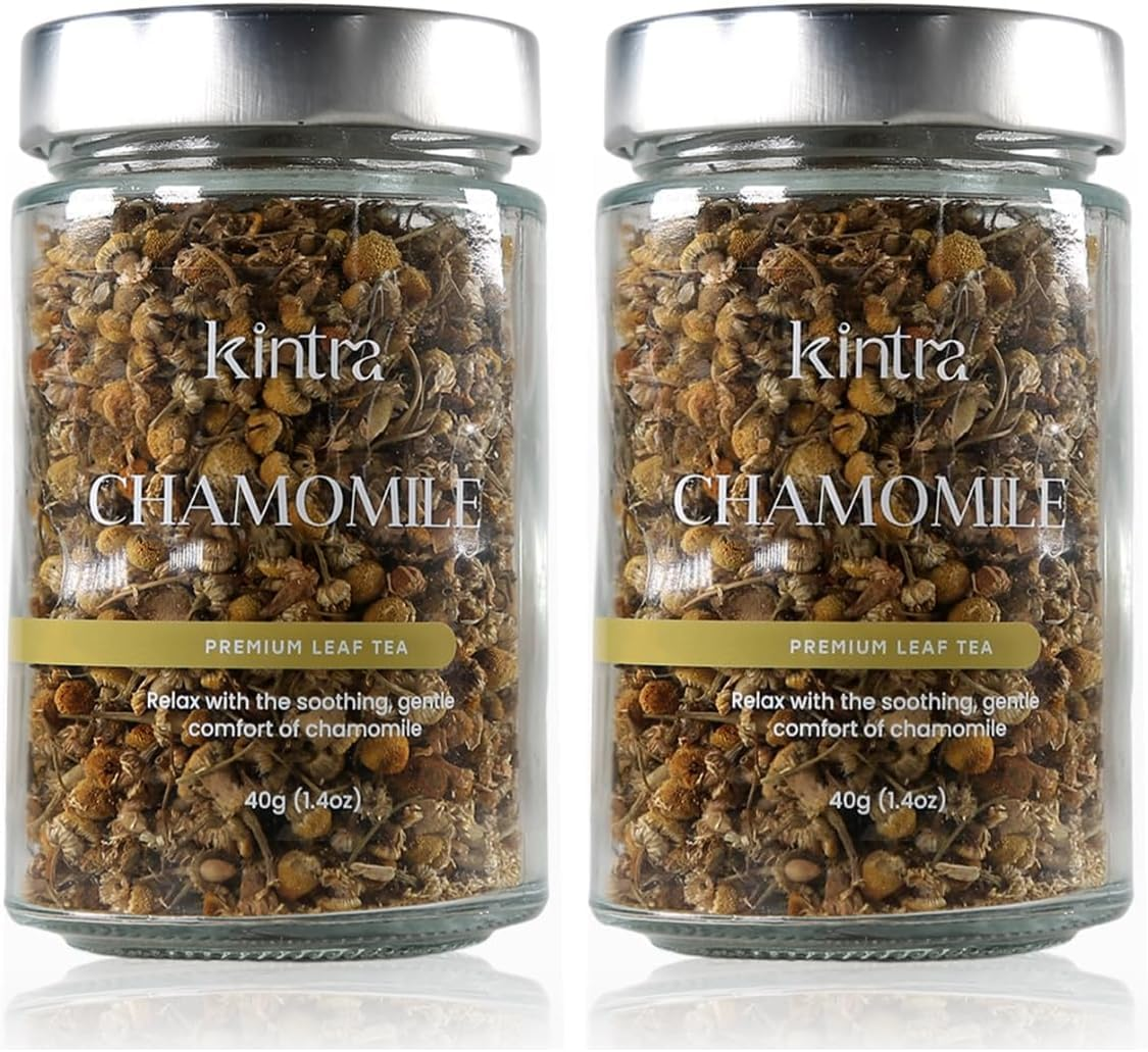 Kintra Foods Loose Leaf Chamomile Blend Tea Glass Jar 40 G
