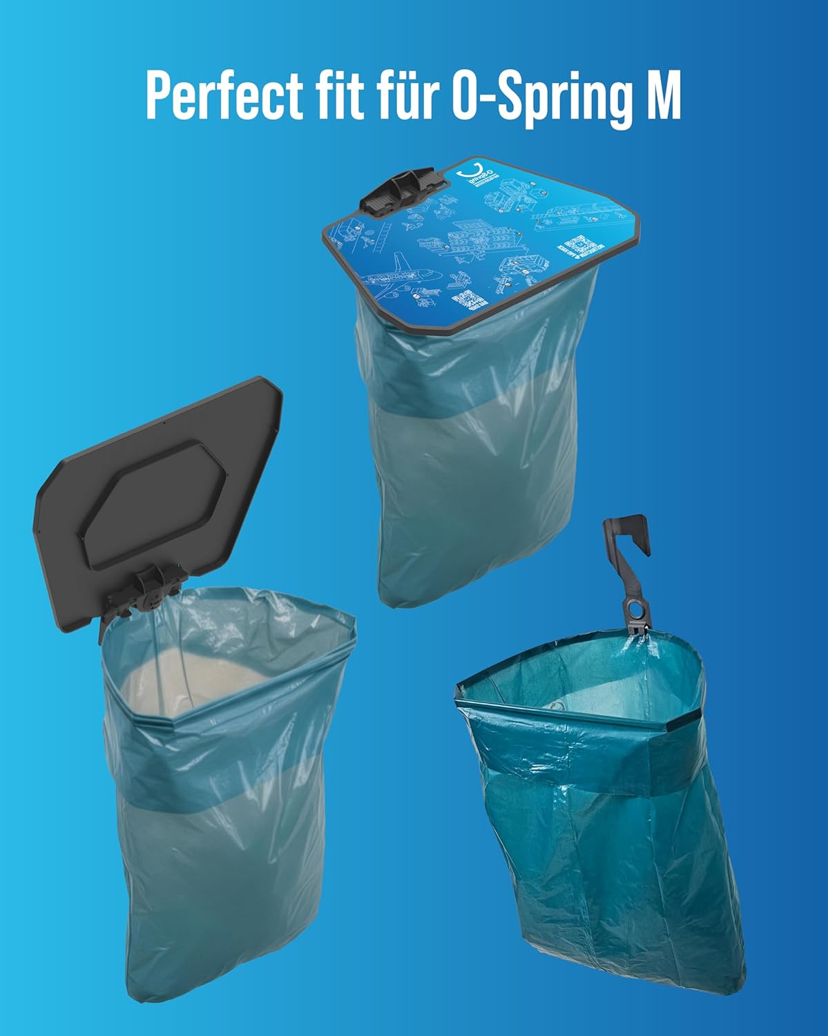 Bin Liners 35 L, in Blue Made from Recycled LDPE Material, 3 X 35 Pieces/Roll, Sturdy Robust Bin Liners Ideal for Building Cleaning, Healthcare, Catering, Kitchen Waste, Residual Waste image number 3