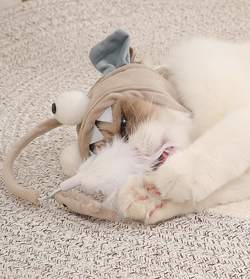 New Cat Hat Wearable Cat Tree, Head-Mounted Cat Self-Entertainment Interactive Toy, Interesting Pet Cat Head-Mounted Feather Toy, Indoor Cat Feather Hat Toy image number 1