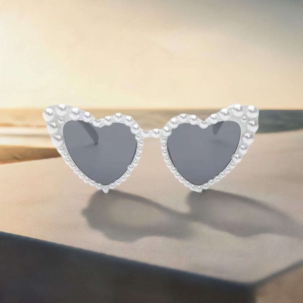 Love Heart Shaped Sunglasses Pearl Party Glasses Hens Night Festival Accessories image number 2