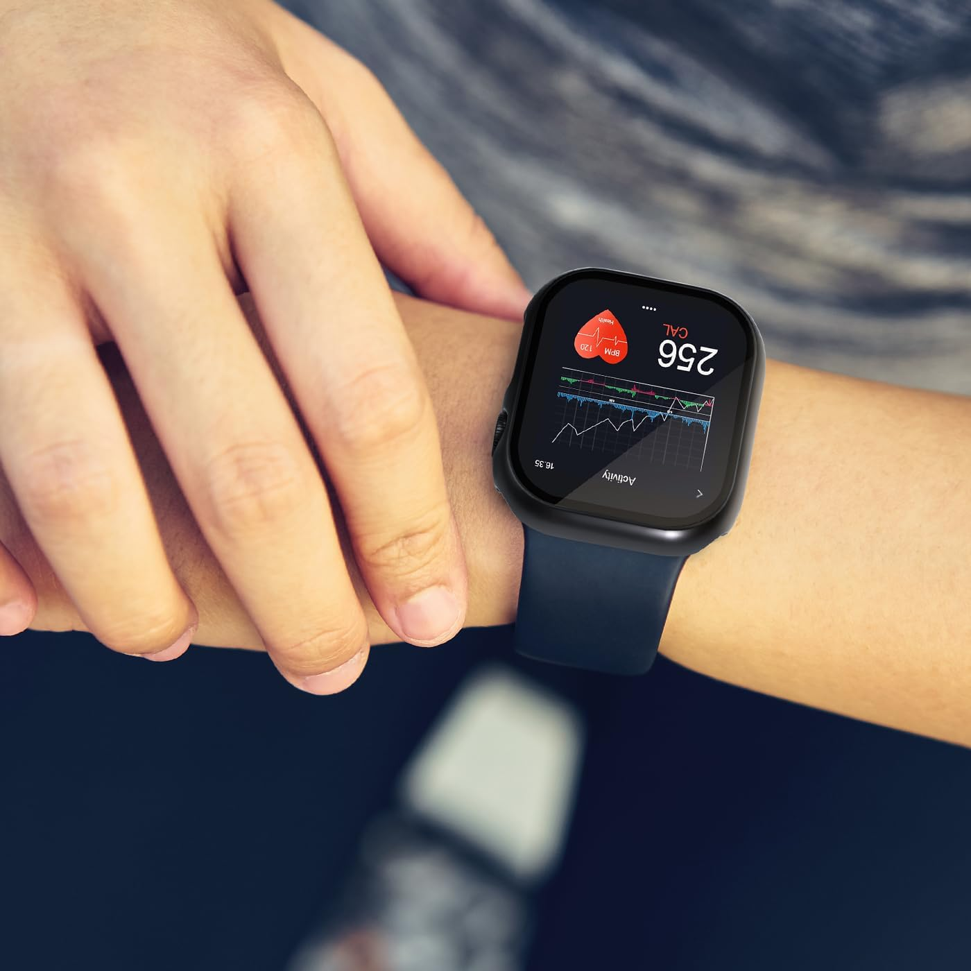 2 Pack Privacy Case for Apple Watch Screen Protector, Anti-Spy Tempered Glass Film Apple Watch Cover Hard PC Case Bumper for Iwatch Series 11 Series 10 - Black/Clear 42Mm image number 1