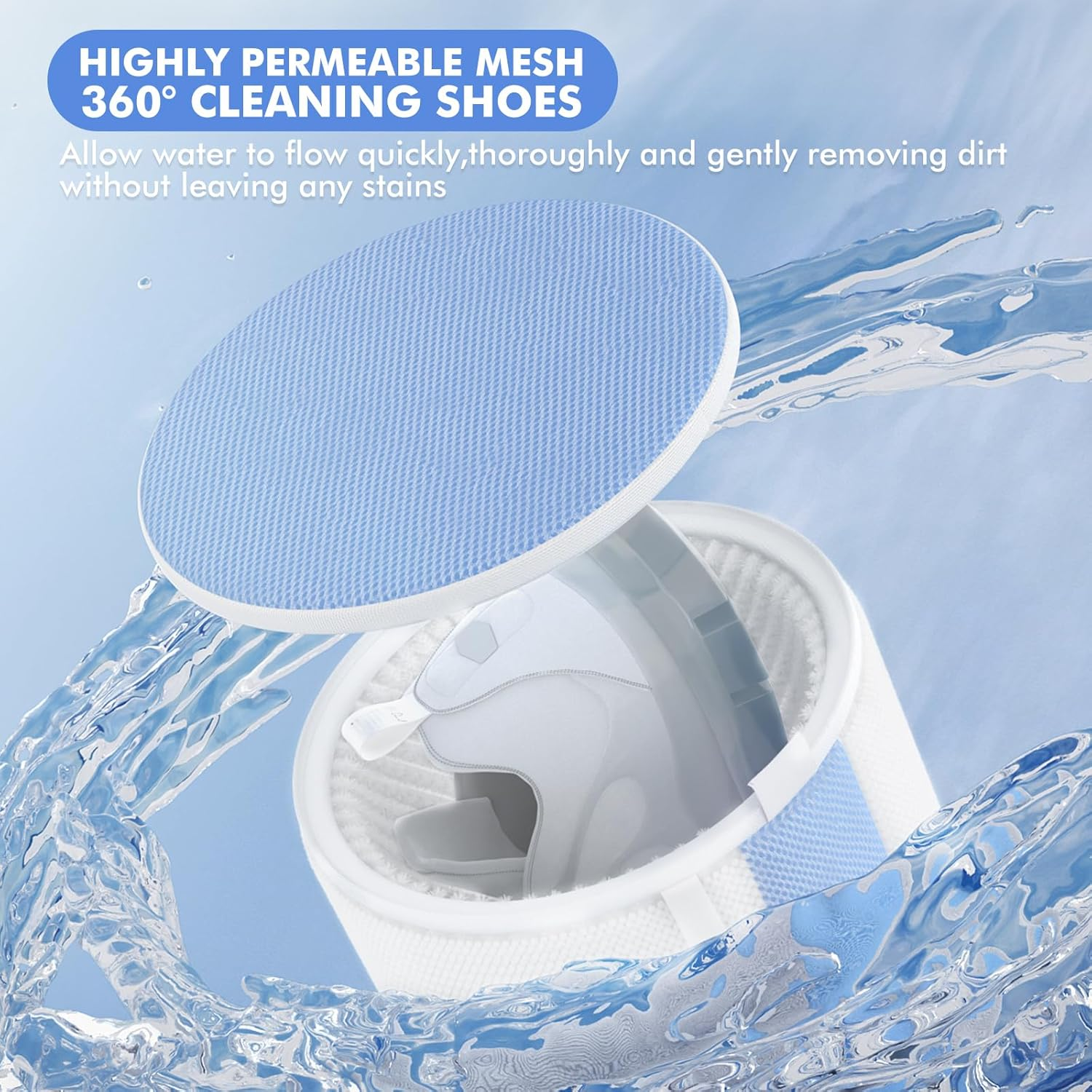 2 Pack White Shoe Wash Bags Keep Shoes Clean, Durable and Reusable Shoe Laundry Bag Family-Sized 7&times;12.6 Inch, High-Density Fiber Inside, Mesh Shoe Cleaning Bag for Sneaker Gym Tennis Shoes