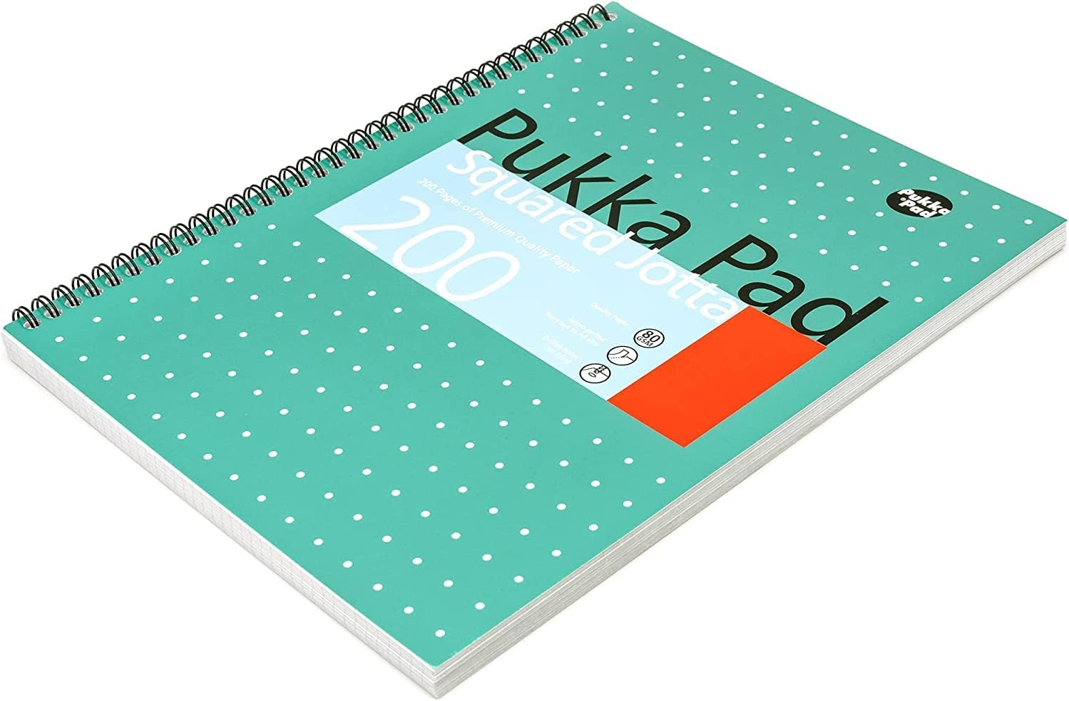 Pukka Pad, A4 Squared Metallic Jotta Book 3 Pack &ndash; 29.7 X 23Cm &ndash; Wirebound Notebook with 80GSM Paper &ndash; Features 4-Hole Punch Margins and Perforated Edges - 200 Pages, Green image number 3
