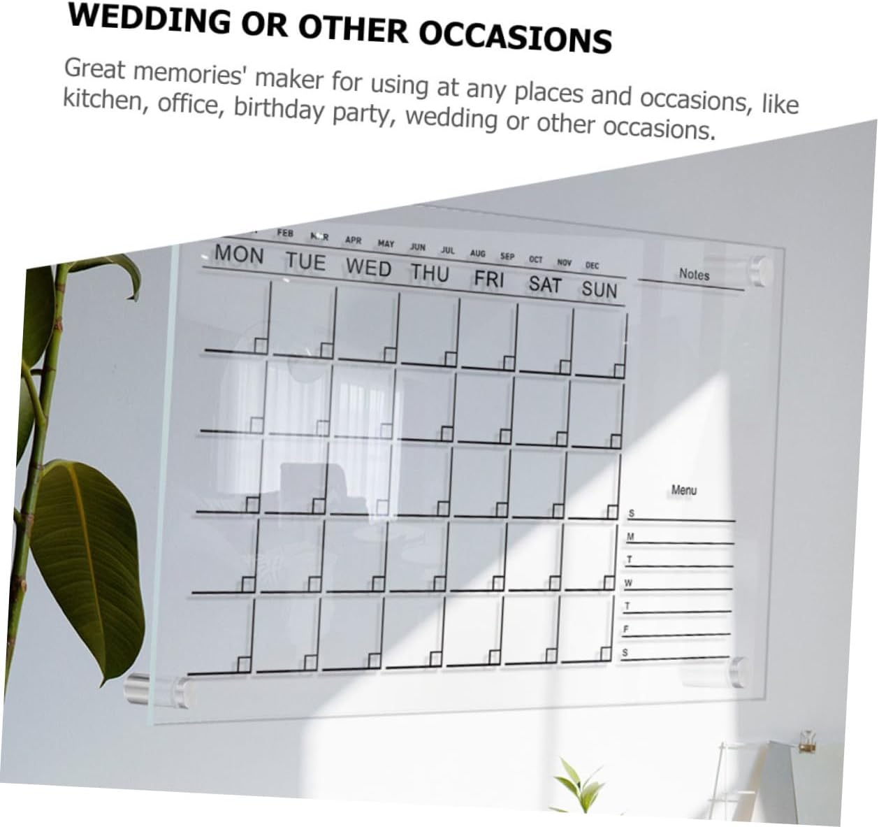 Tofficu 2Sets Whiteboards Erasable Notepad Home Accessory Wedding Memo Boards for Wall Decor image number 4
