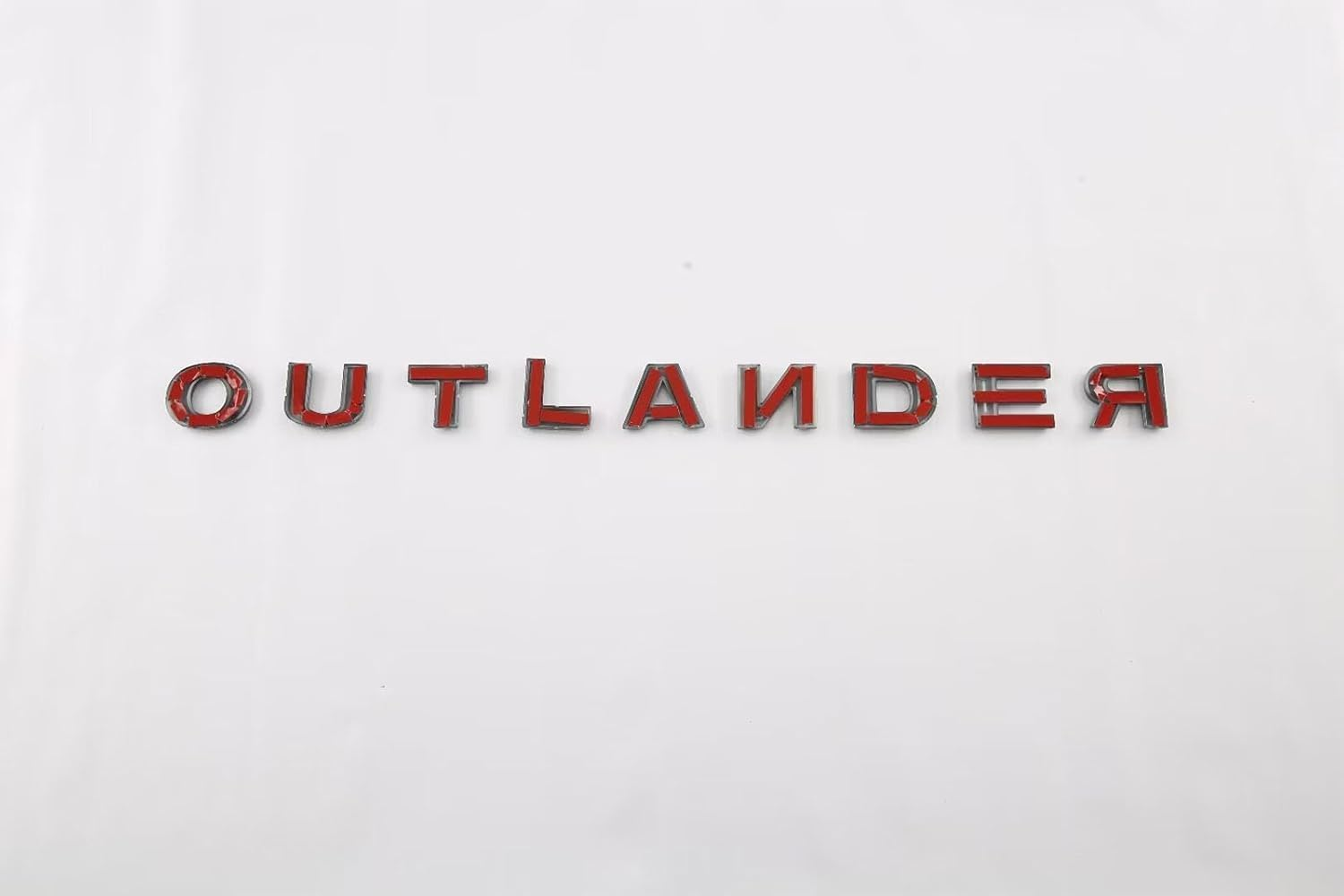 Hood Emblem Front Badge for Mitsubishi Outlander 2024 2023 2022, Accesories Silver Letters 3M Adhesive Raised Decal Exterior image number 2