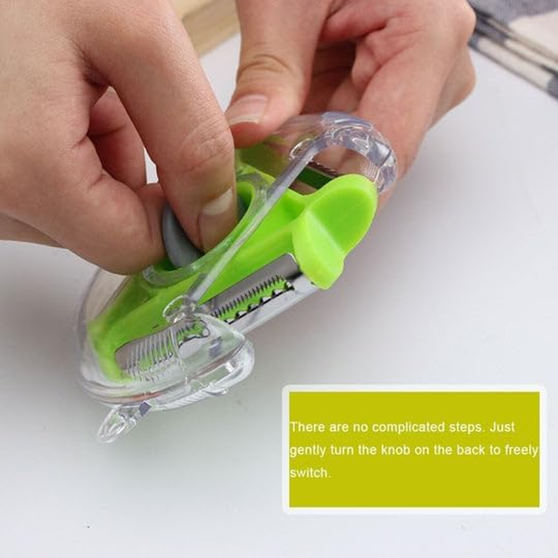 Bliss Gifts & Homewares 3 In-1 Multifunctional Vegetable Peeler I round Hanging Planer Peeler & Cutter I Non-Slip Handle & Sharp Blade I for Peeling All Types of Vegetable and Fruit &ndash; Random Color image number 2