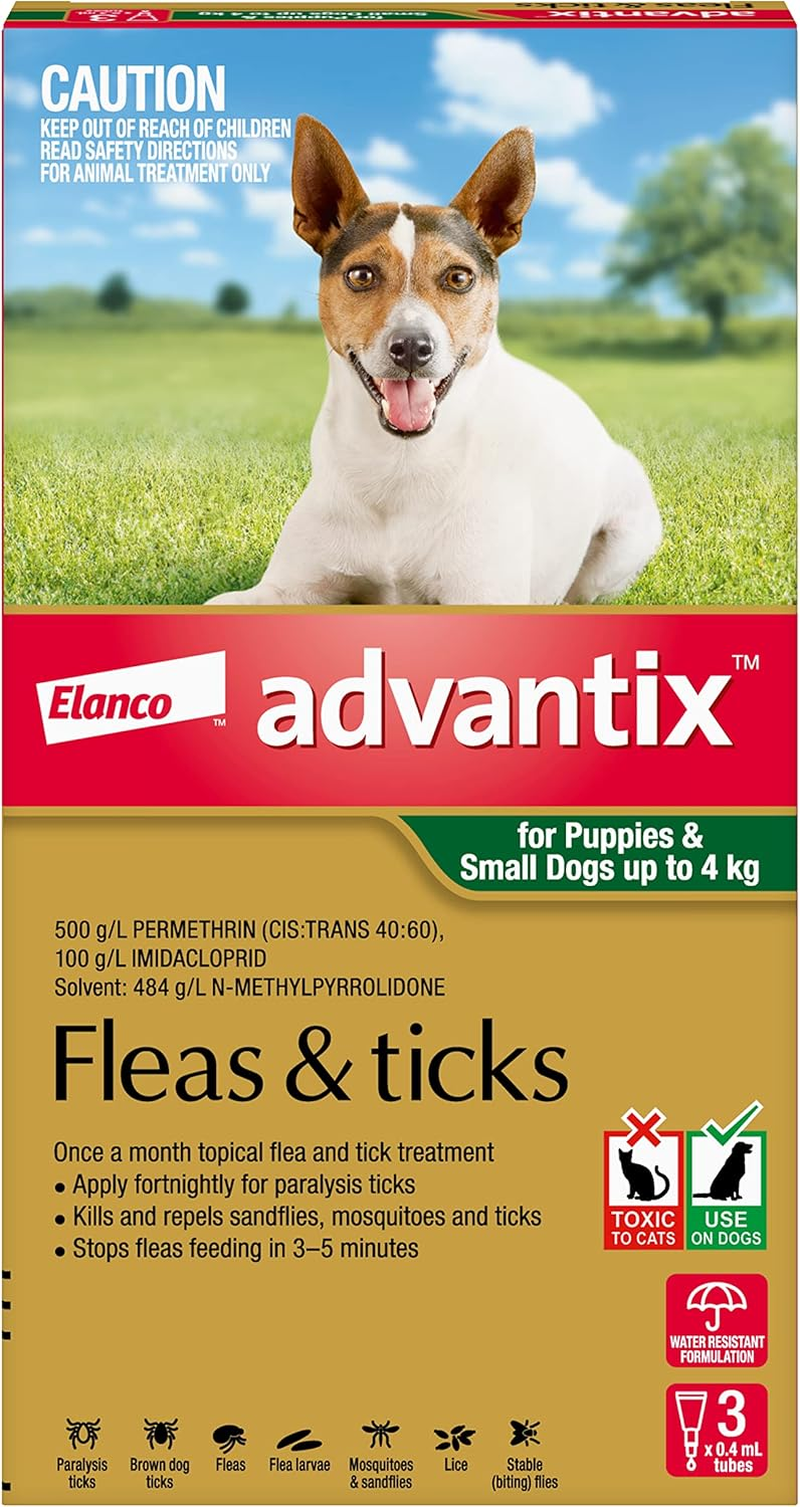 ADVANTIX DOG 0-4KG GREEN 3'S