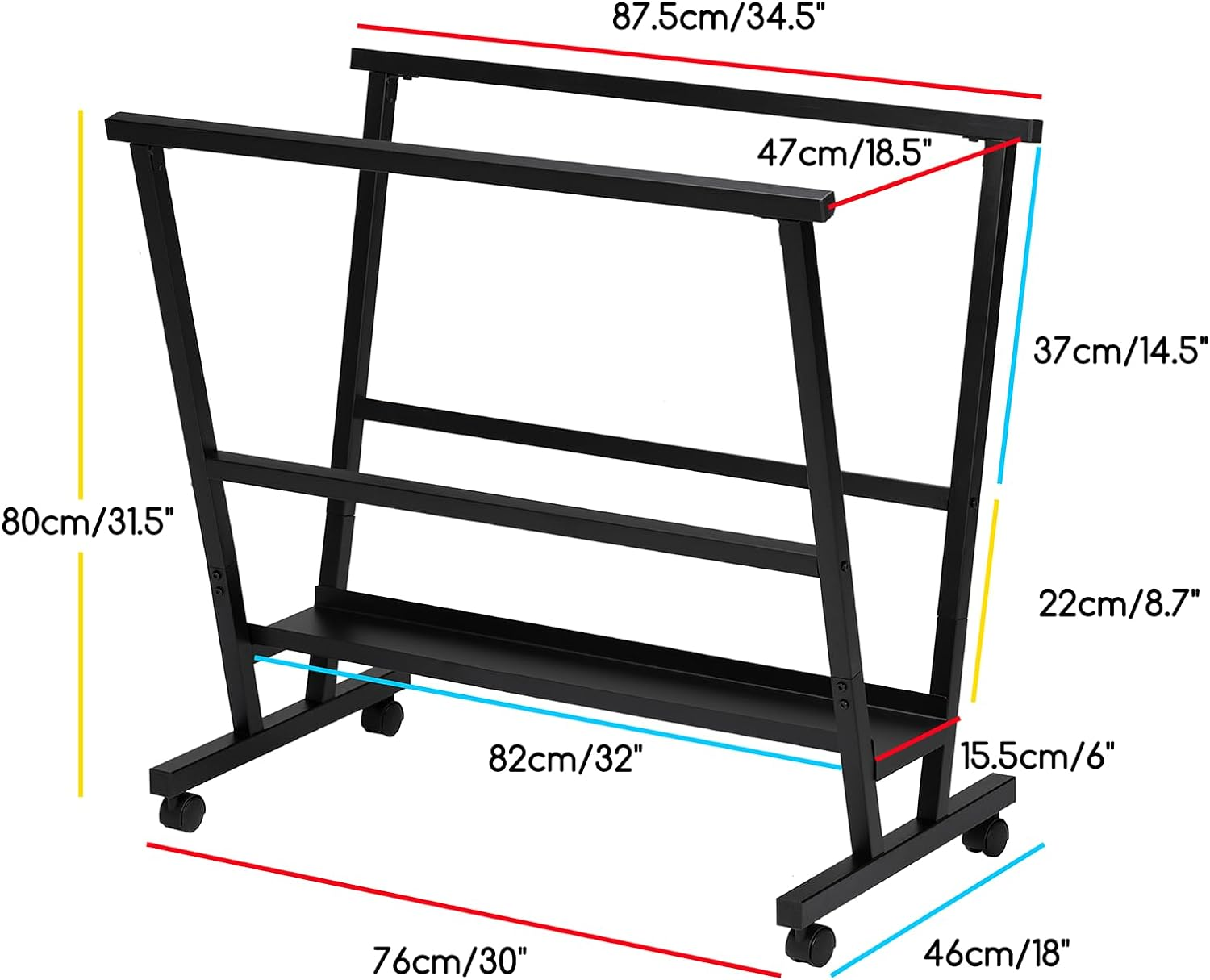MEEDEN Art Print Rack - Art Drying Rack with Rolling Casters - Metal Print Display Rack for Artworks, Posters, Prints - Black - White image number 3