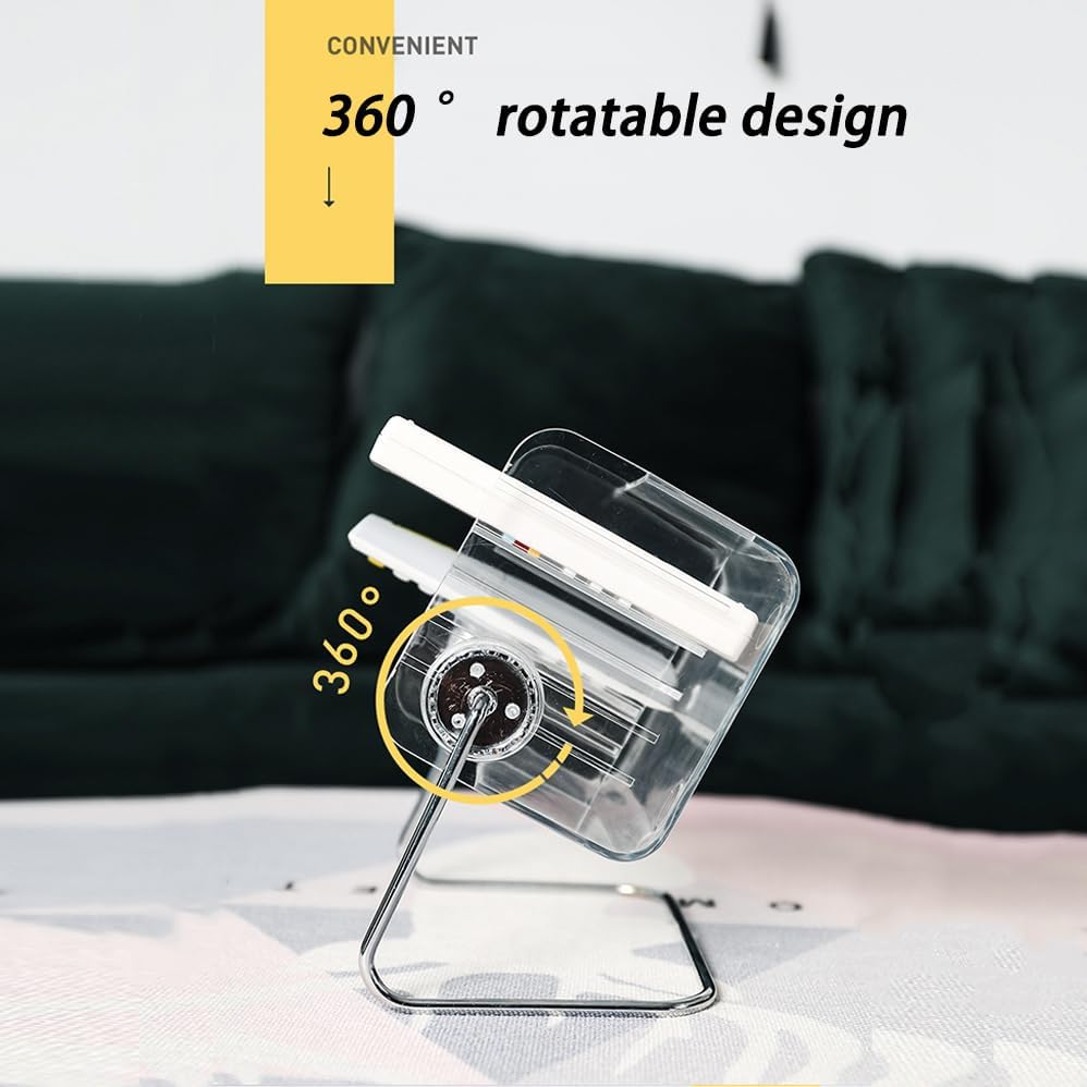 Remote Control Holder Remote Control Holder,Large Capacity Spinning Cosmetics Organizer,Acrylic Pen Holder for Desk Cute Office Supplies,Desktop Storage Dresser Organiser Remote Control Organiser image number 4