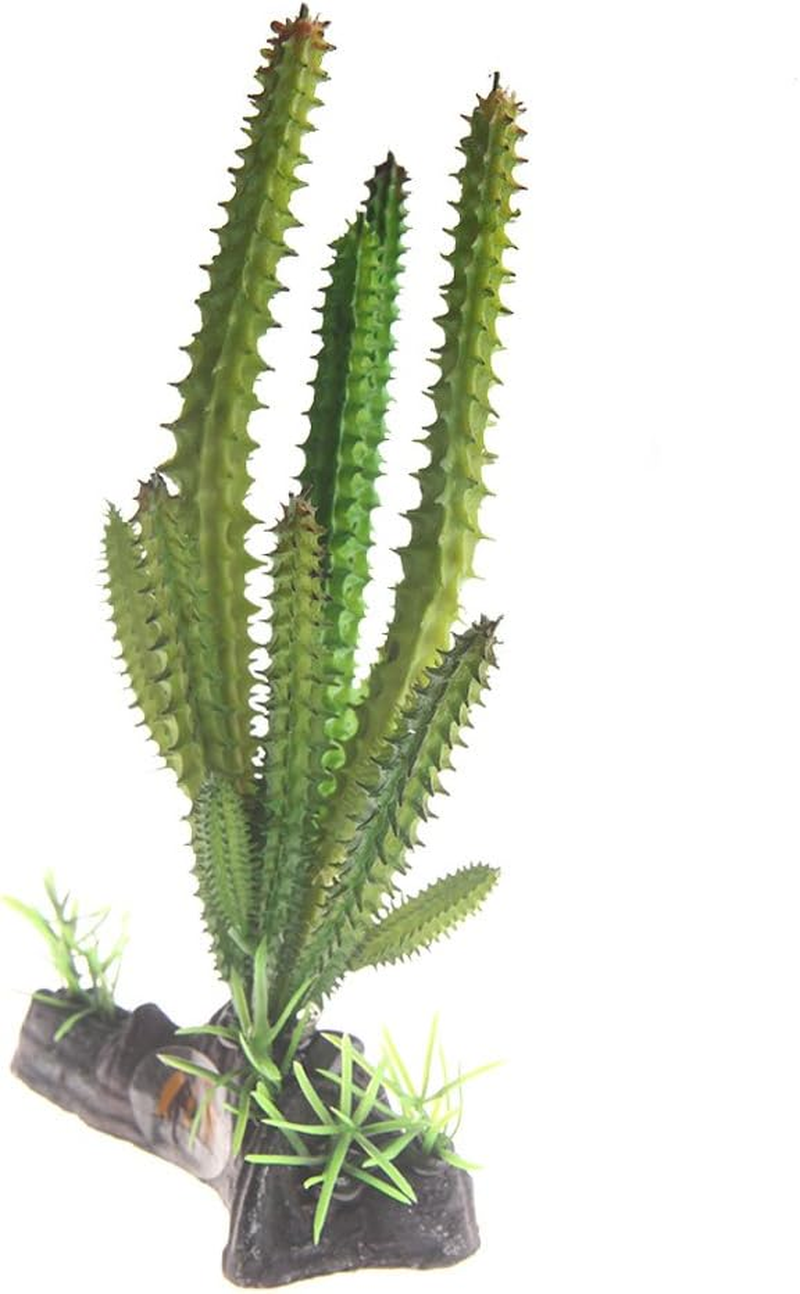 Emours Cactus Plastic Plant Aquarium Ornament Fish Tank Desert Reptile Decoration image number 1
