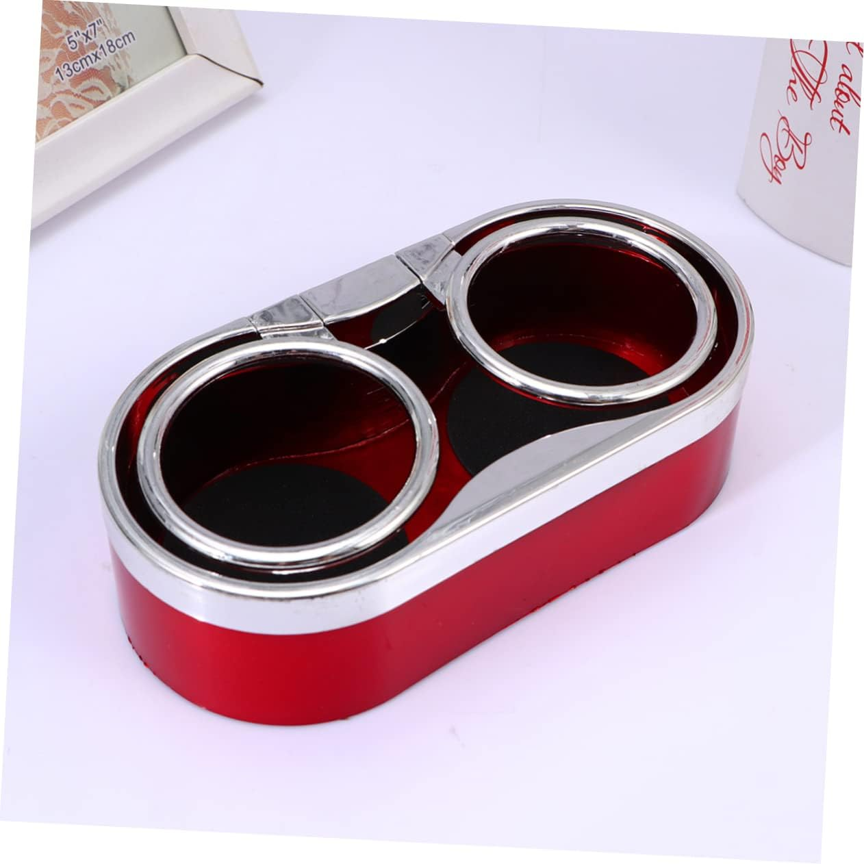 TIDTALEO 1Pc Double Cup Holder Water Cup Holder Car Cup Car Dashboard Accessories Dual Cup Holders for Car Multifunction Beverages Drink Holder for Car Back Seat Floor Cup Holder Red - Black image number 2