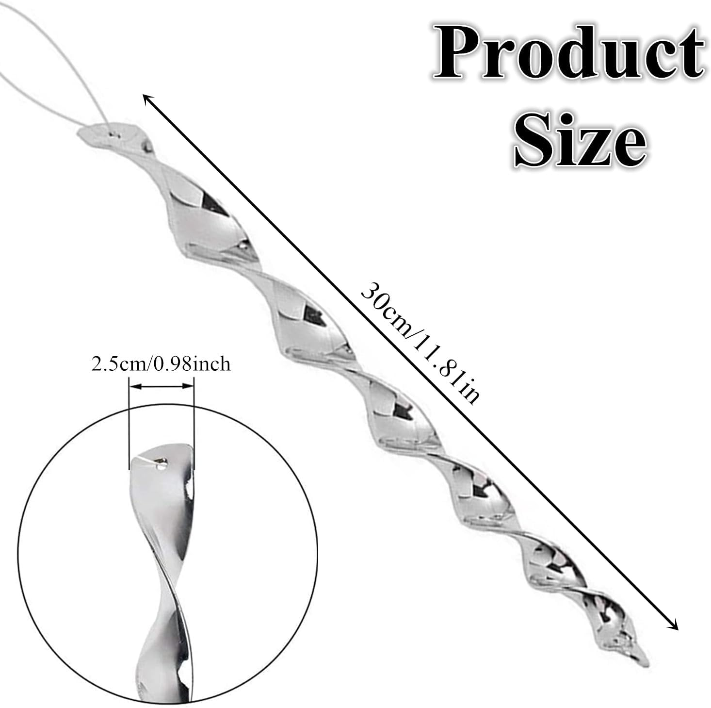 15Pcs Bird Reflective Scare Rods, 12 Inch Bird Twister Rods Reflective Ornamental Spiral Deterrent Device Scare Birds Away from Your Garden image number 4