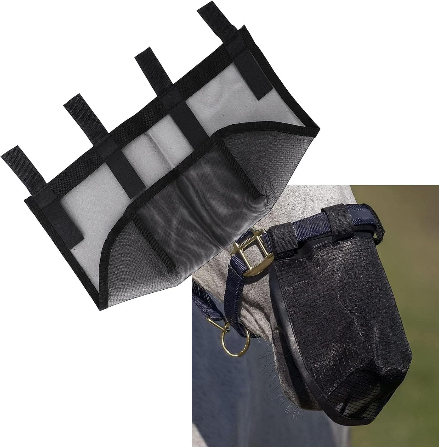 Horse Mesh Nose Cover, Strong Protection, Sturdy and Reliable, Comfortable Fit, Adjustable Size, Easy to Use, Made with Premium Mesh Fabric Material, Lightweight image number 2