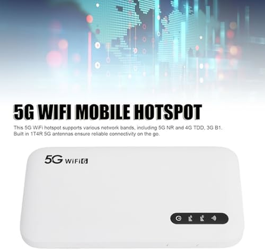 Mobile Hotspot 5G, 5G Portable Router Wifi 6 with SIM Card Slot, Support 16 Devices, 5G Portable Wifi Hotspot for Travel for Phone Tablet image number 4