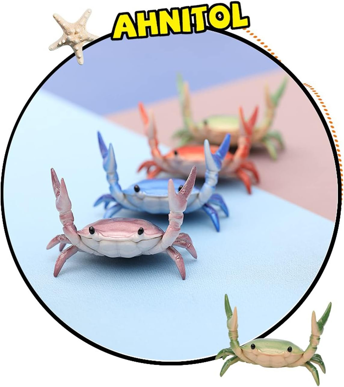 4PCS New Japanese Creative Cute Crab Pen Holder Weightlifting Crabs Pen Stand for Desk Stationery Gift
