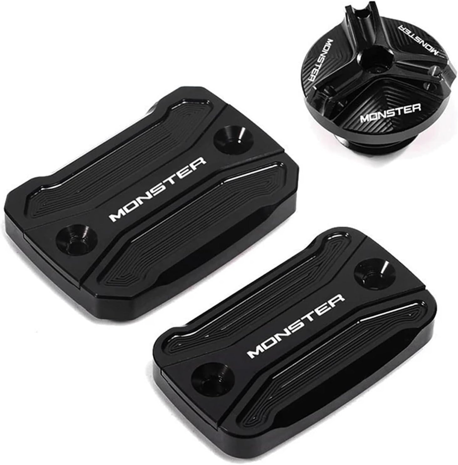 KJJKMJHU Fit for Ducati Monster 821 796 795 696 695 Motorcycle Accessories Front Clutch Brake Fluid Reservoir Cap Oil Filler Cover MONSTER(1 Piece-Red) - 1 Piece-Grey image number 6