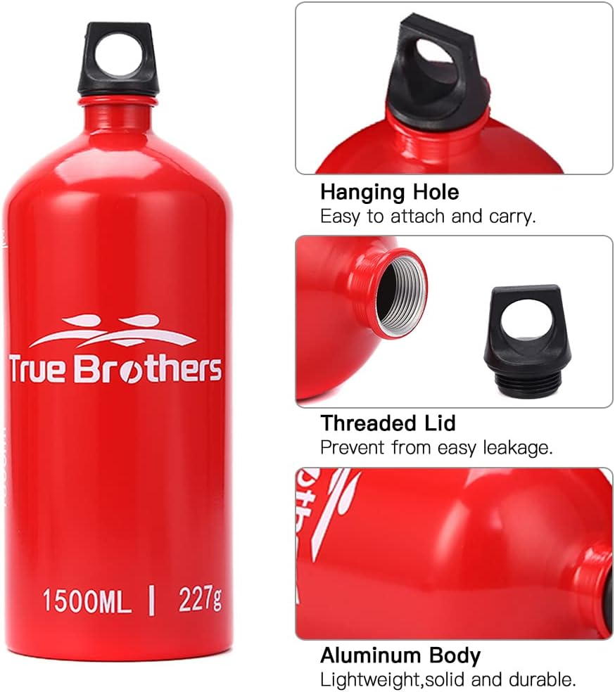 1.5L Aluminum Oil Fuel Bottle Alcohol Liquid Gas Oil Container for Camping Hiking Backpacking image number 6