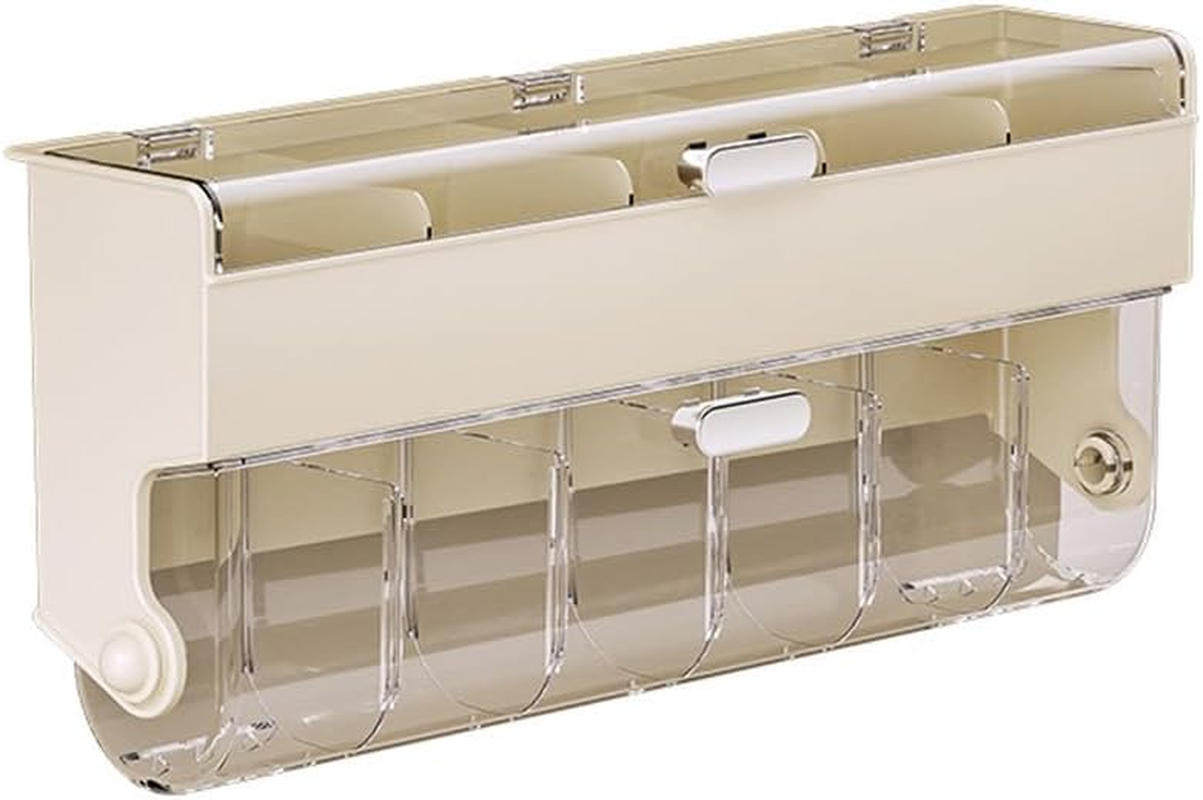 Betterlifewj 2Pcs Apricot Wall Mounted Storage Box， Underwear Organiser Clear Dustproof Organizer Holder Household Storage Box for Lingerie, Socks, Ties, Data Cable image number 3