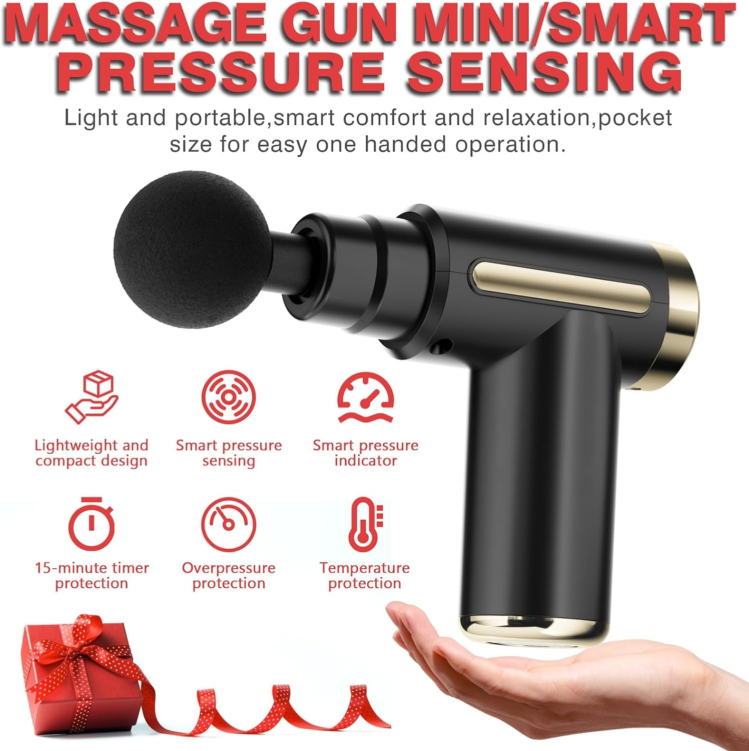 Cotsoco Massage Gun Deep Tissue,Powerful and Quiet Massage Gun with 4 Heads & 6 Speed Levels, Quiet Brushless Motor, Type-C Charging, with Carry Case, Handheld Portable Body Massager Gun Ideal Gifts