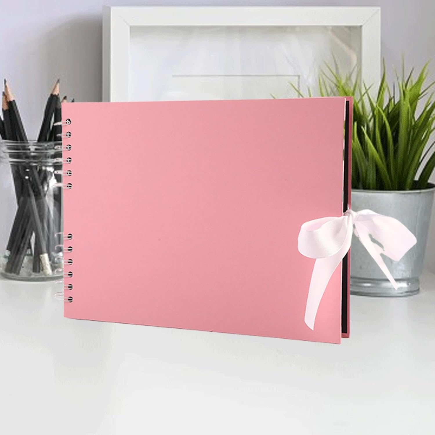 Qianly Scrapbook Photo Album for Unique Events and Family Moments, Pink