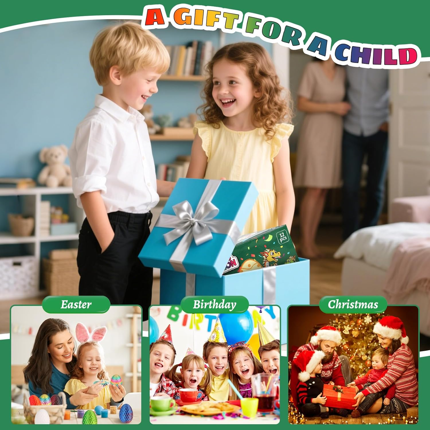 12PCS 3D Printed Dragon Eggs with Dragon Inside, Mini Dragon Egg Set Articulated Crystal Dragon Fidget Toy, Cool Stuff Fun Gifts for Adults Teens Boy Gifts Easter Basket Stuffers