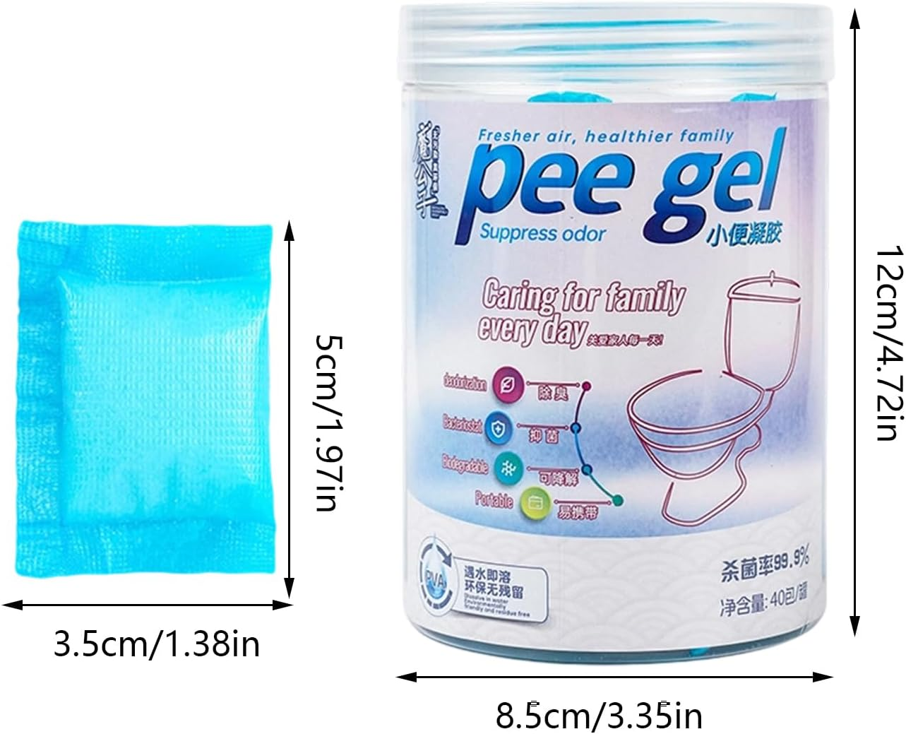 Urine Solidifier | Pee Powder for Camping Toilet - Absorbent Solidifier for Boat Voyages Outdoor Road Hiking Airplane Flights Car Travel image number 4