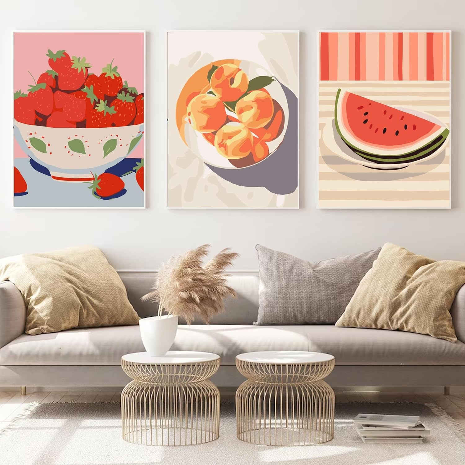 6 Packs Paint by Numbers Kit for Adults, DIY Acrylic Painting on Canvas, Fruit Oil Painting Kits for Home Wall Decor, 7.8X11.8 Inches - Fruit image number 6