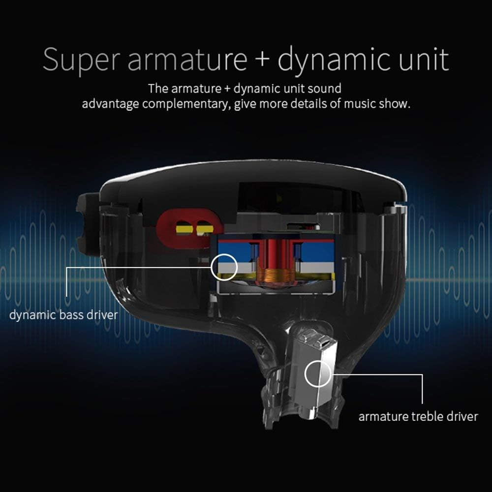 KZ ZST Earbuds Dynamic Hybrid Dual Driver in Ear Earphones (With Mic, Black) image number 6