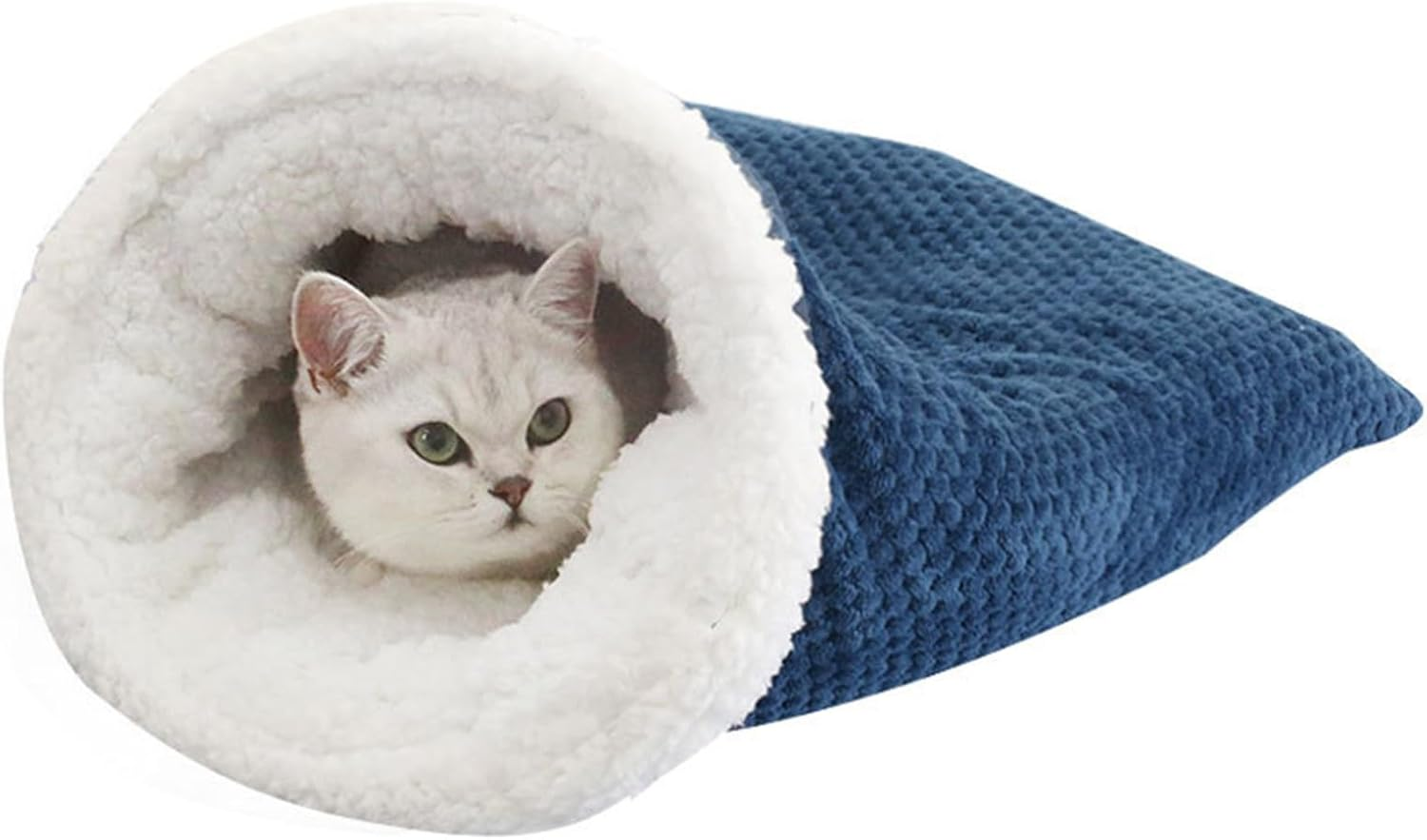 Cat Sleeping Bag Soft Cat Shelter Dog Snuggle Sack Soft Plush Large Cat Sack Self Warm Cat Bed for Winter Cosy Cat Bed Cave 360&deg; Wrap Comfortable Pet Snuggle Sack for Cats up to 6Kg image number 3