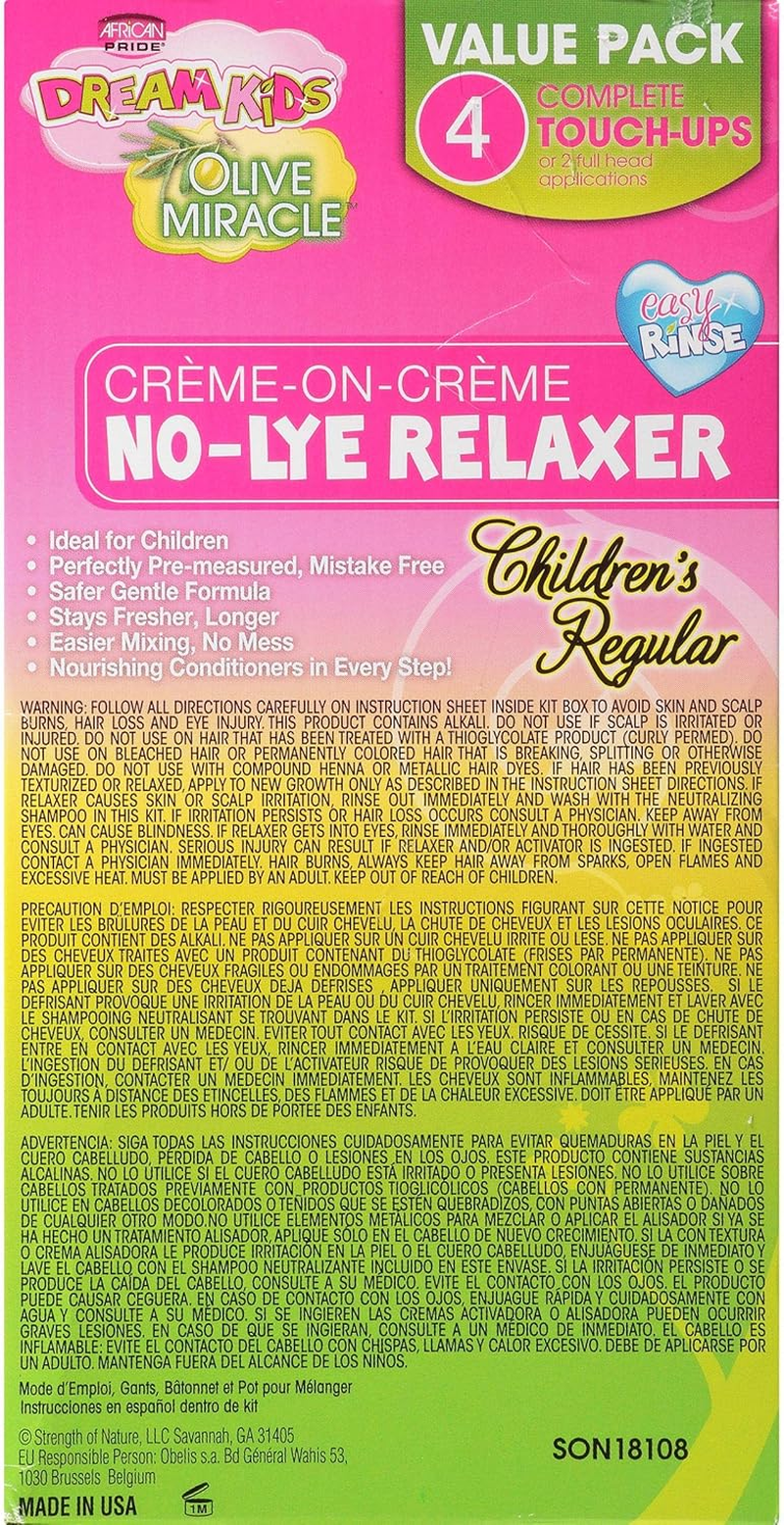 African Pride Dream Kids Olive Miracle Touch-Up Relaxer Regular Value Pack image number 1